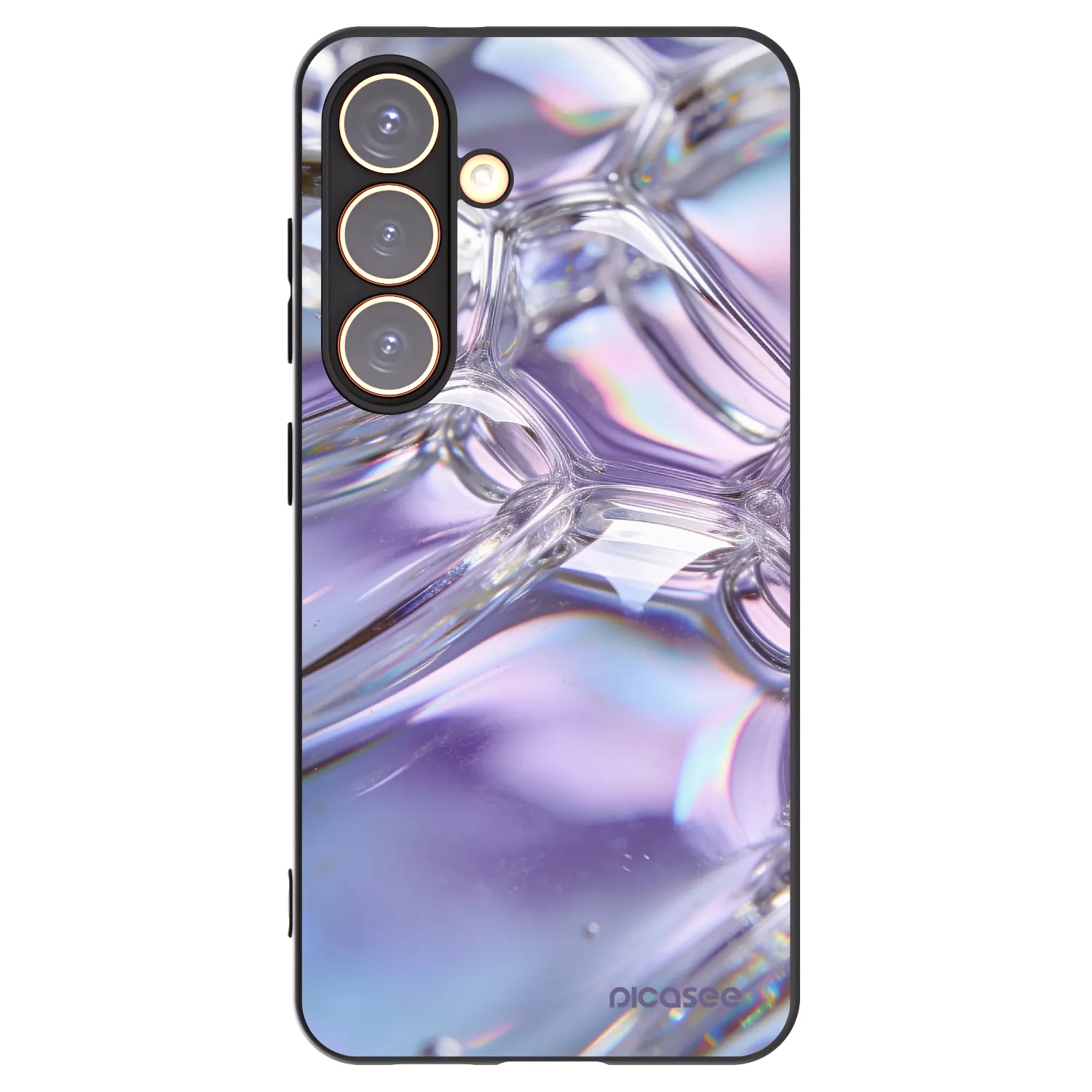 Picasee silikónový čierny obal pre Samsung Galaxy S24 S921B 5G - Iridescent bubbles