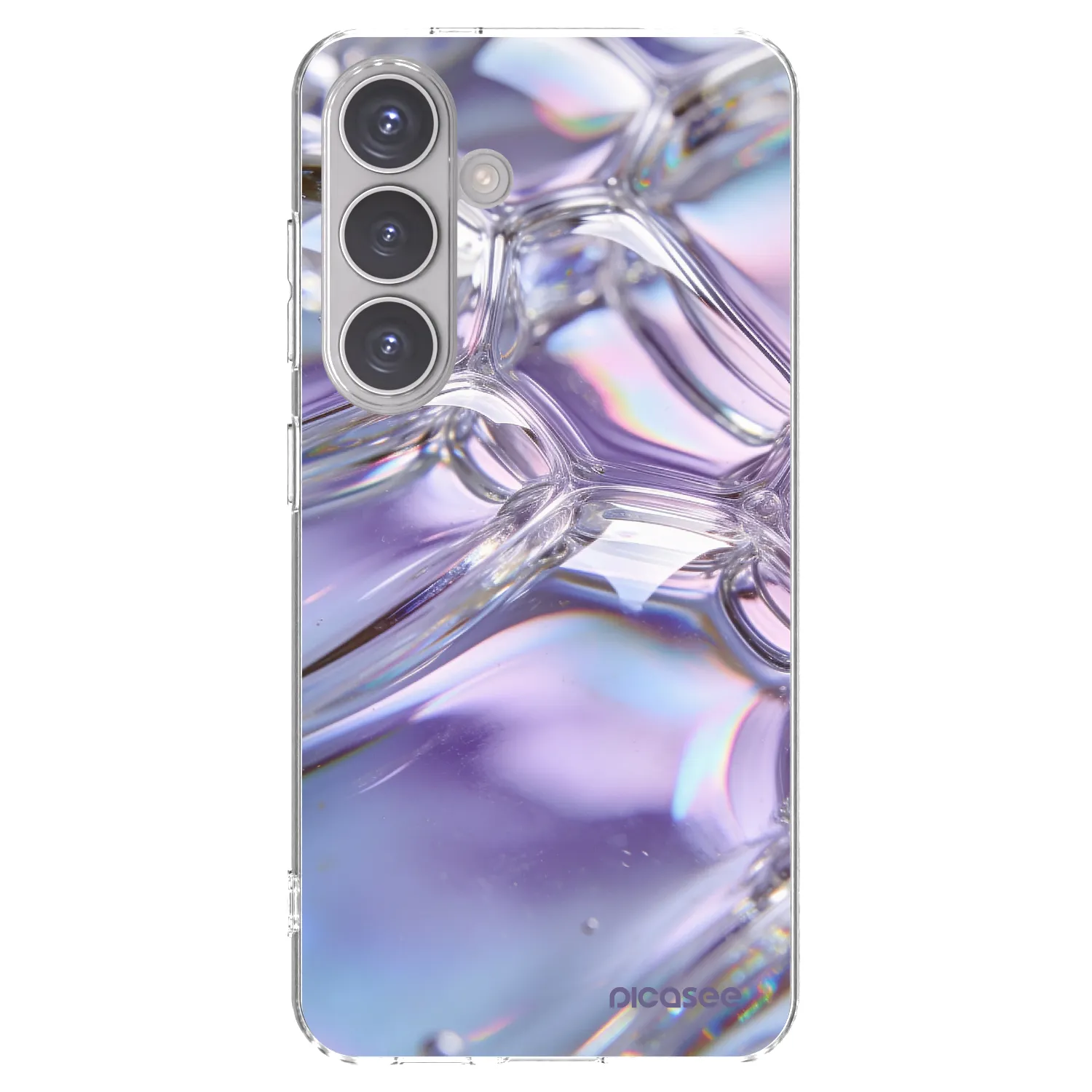 Picasee silikónový prehľadný obal pre Samsung Galaxy S24 S921B 5G - Iridescent bubbles