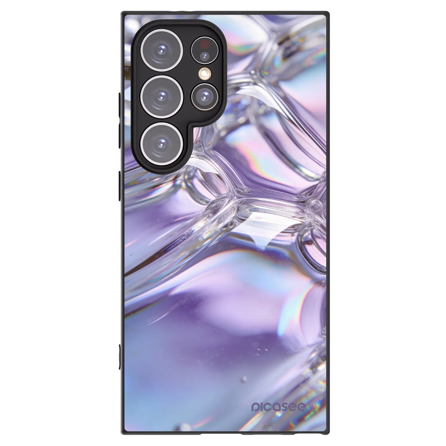 Picasee silikónový čierny obal pre Samsung Galaxy S24 Ultra S928B 5G - Iridescent bubbles