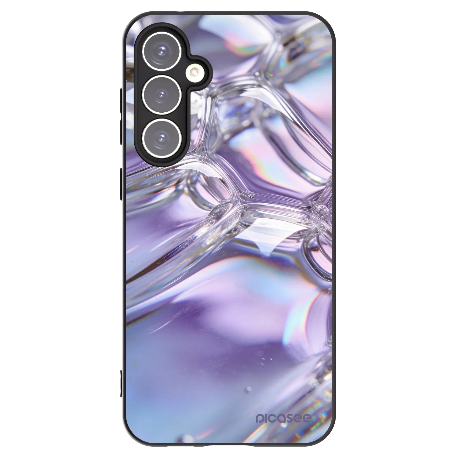 Picasee silikónový čierny obal pre Samsung Galaxy S23 FE S711B - Iridescent bubbles