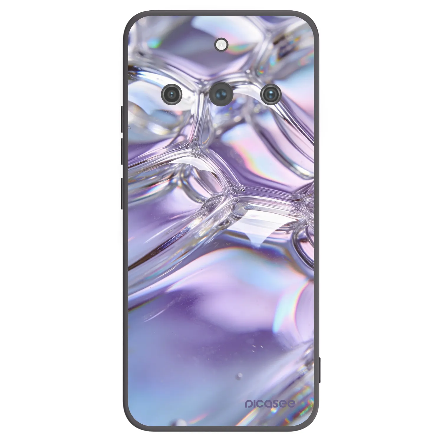 Picasee silikónový čierny obal pre Realme 11 Pro+ - Iridescent bubbles