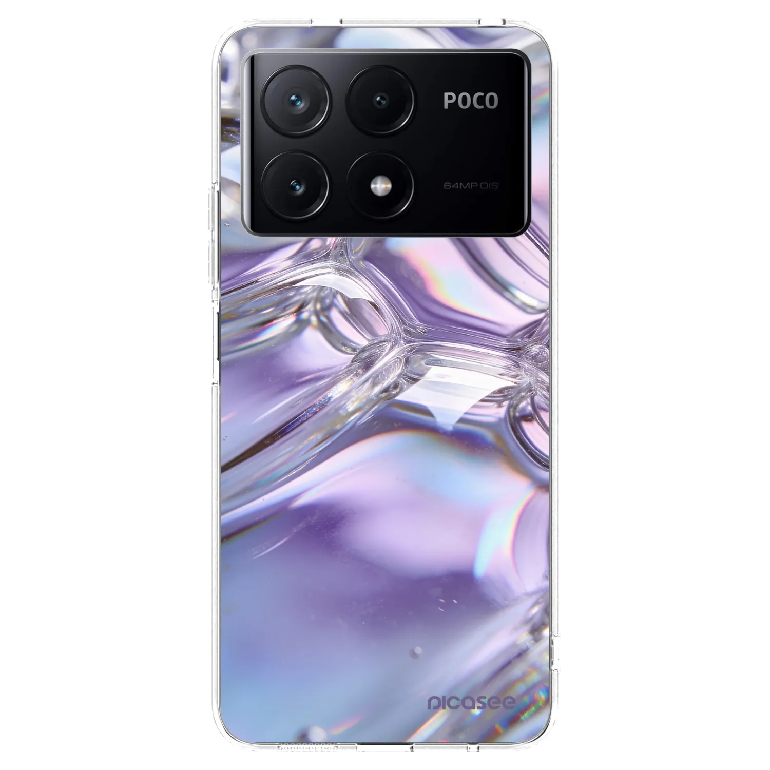 Picasee silikónový prehľadný obal pre Xiaomi Poco X6 Pro - Iridescent bubbles