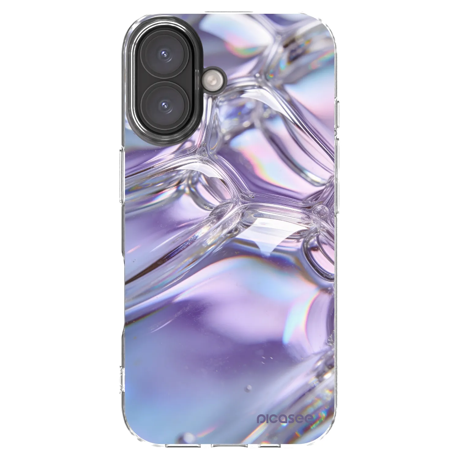 Picasee silikónový prehľadný obal pre Apple iPhone 16 - Iridescent bubbles