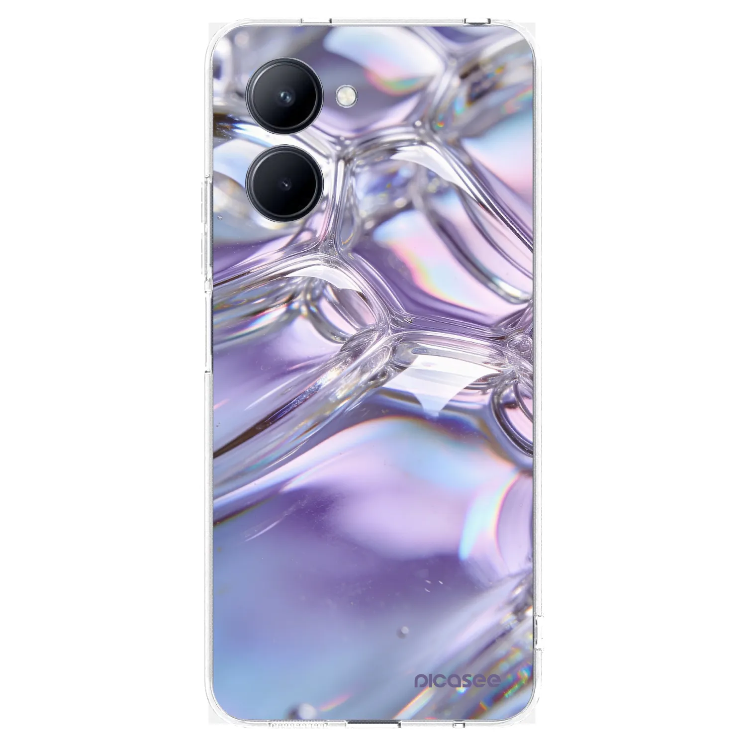 Picasee silikónový prehľadný obal pre Realme C33 (2023) - Iridescent bubbles