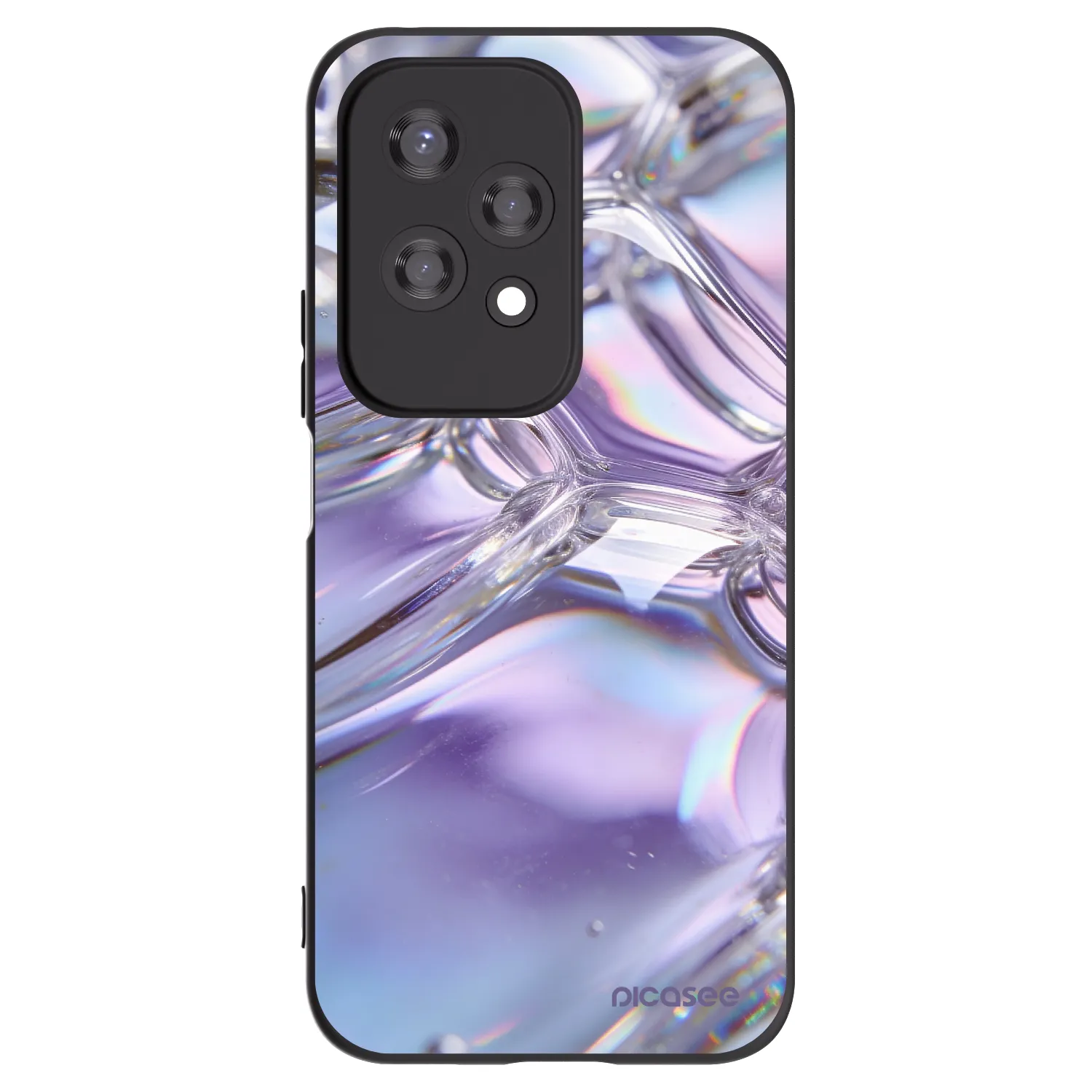 Picasee silikónový čierny obal pre Honor 200 Lite - Iridescent bubbles
