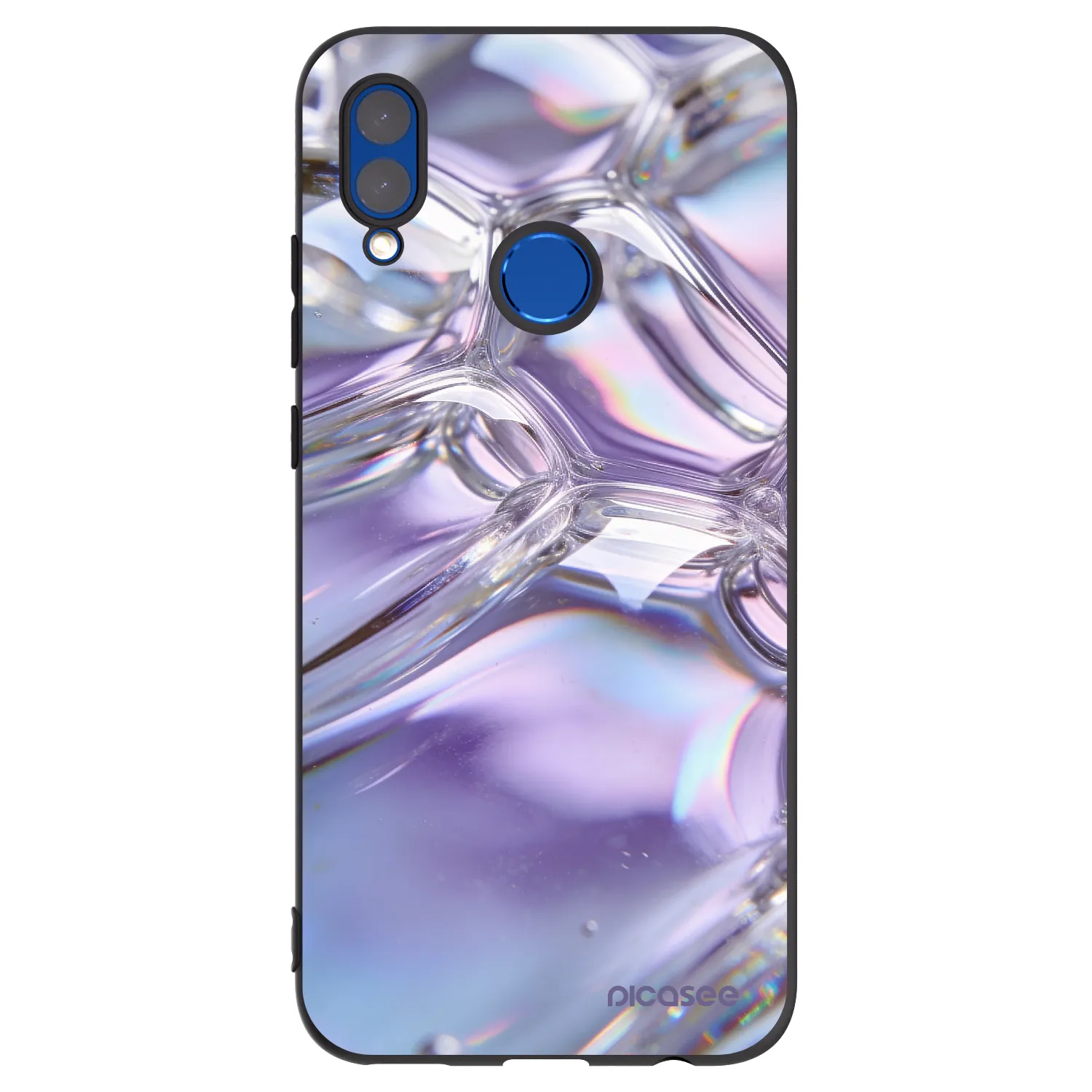 Picasee silikónový čierny obal pre Honor 10 Lite - Iridescent bubbles