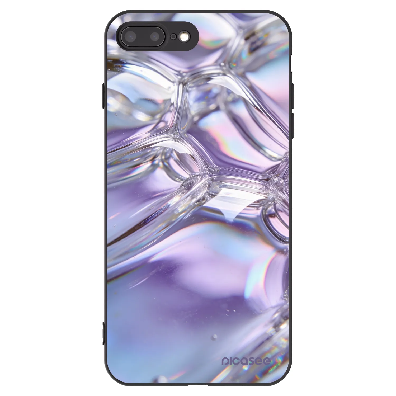Picasee silikónový čierny obal pre Apple iPhone 8 Plus - Iridescent bubbles
