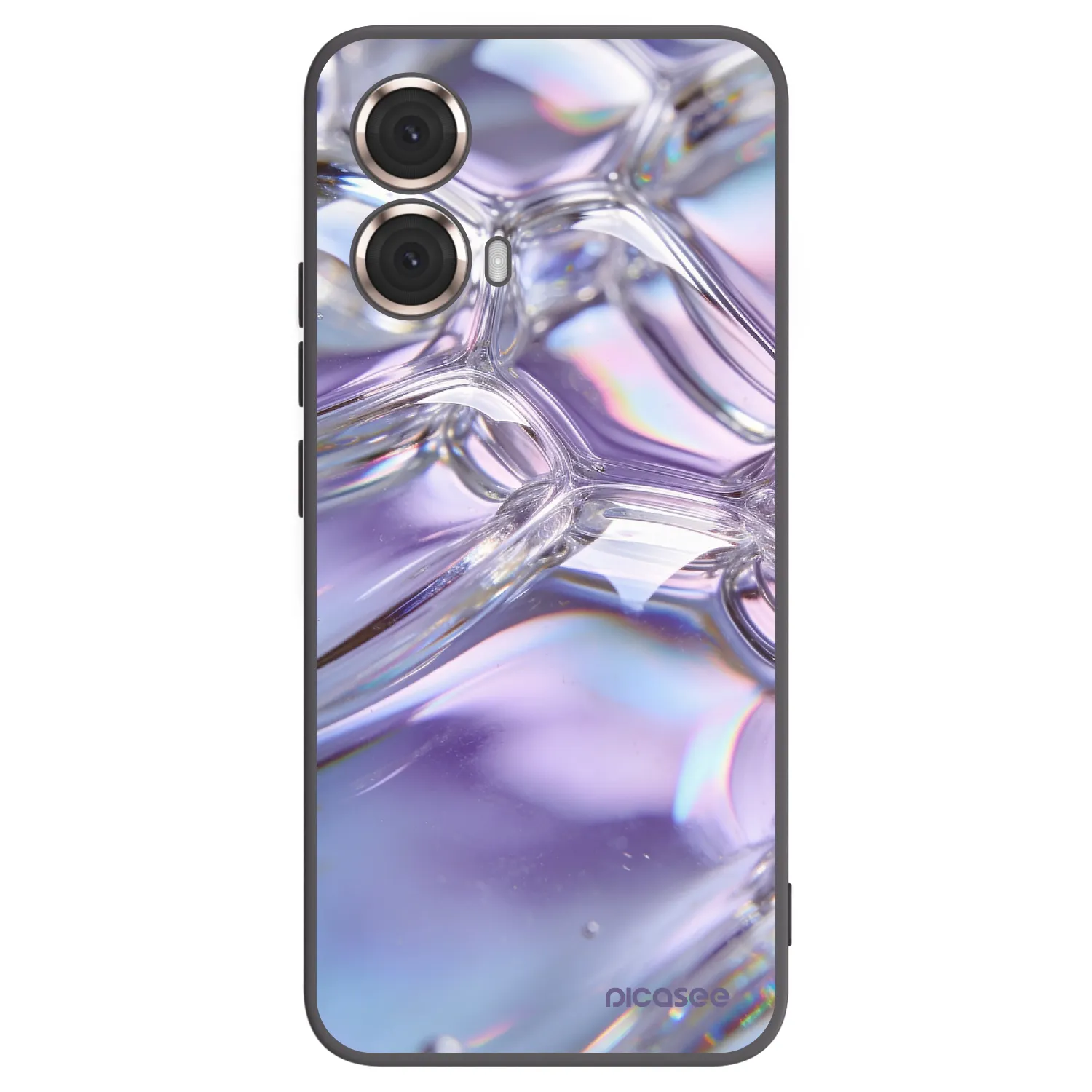 Picasee silikónový čierny obal pre Motorola Moto G85 - Iridescent bubbles