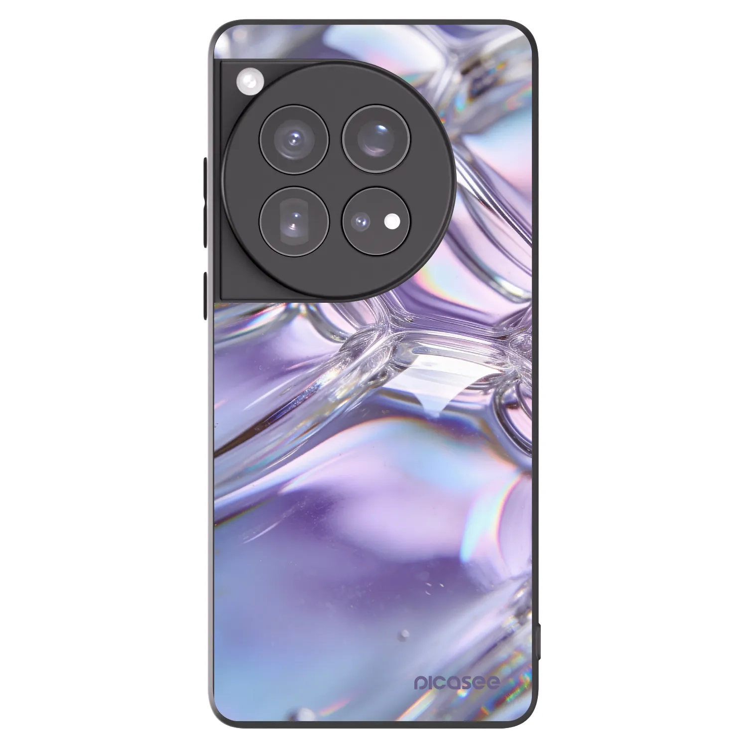 Picasee silikónový čierny obal pre OnePlus 12 5G - Iridescent bubbles