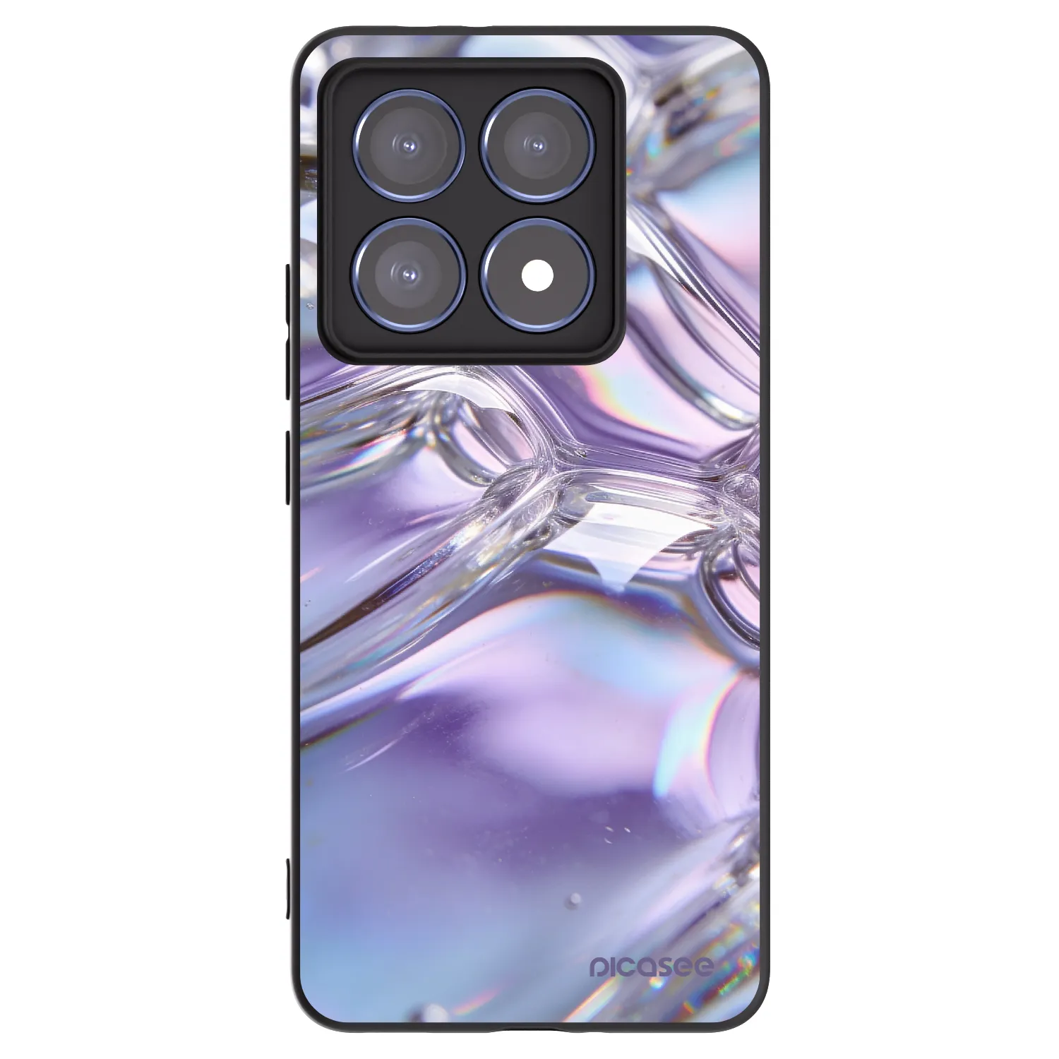 Picasee silikónový čierny obal pre Xiaomi 14T Pro - Iridescent bubbles