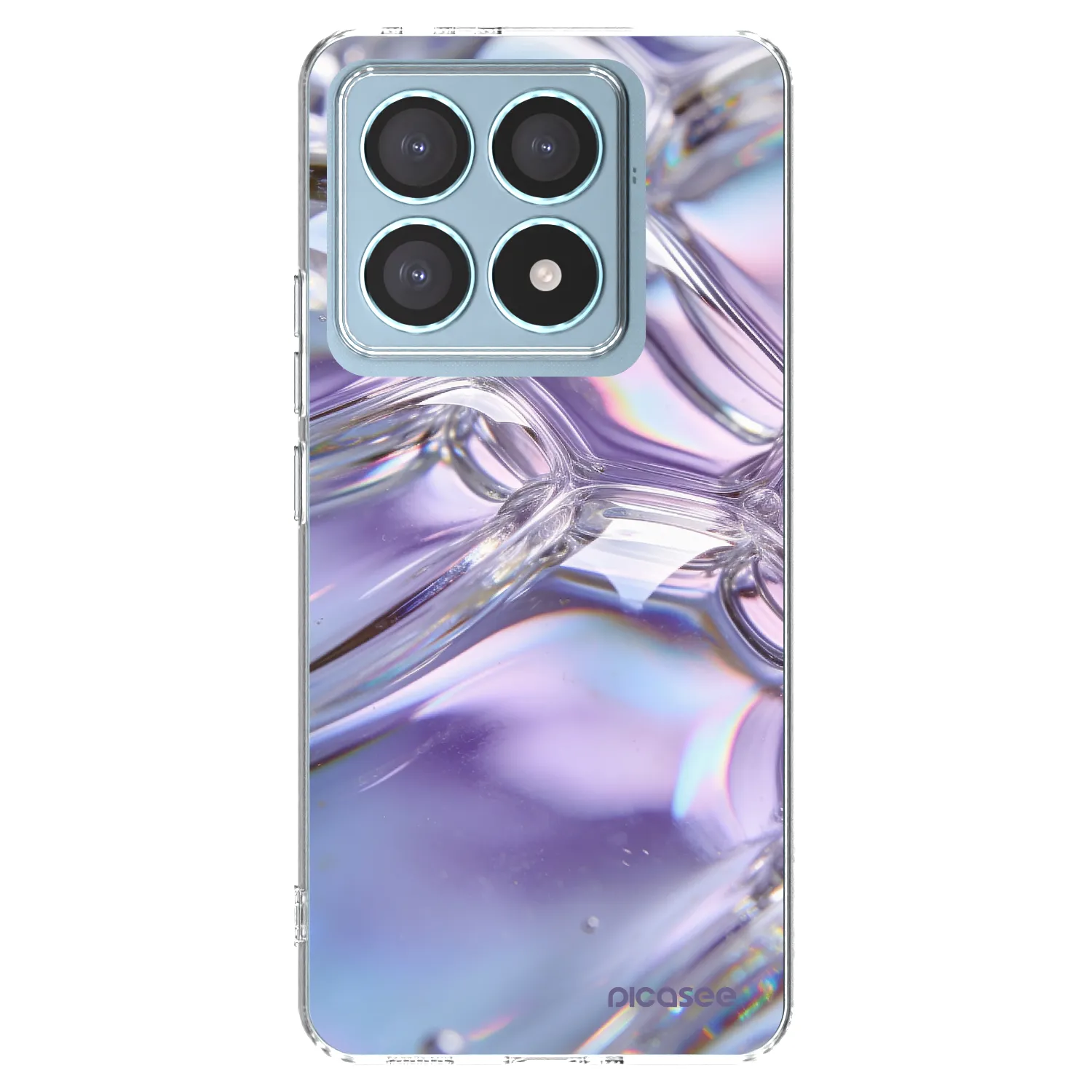 Picasee silikónový prehľadný obal pre Xiaomi 14T Pro - Iridescent bubbles