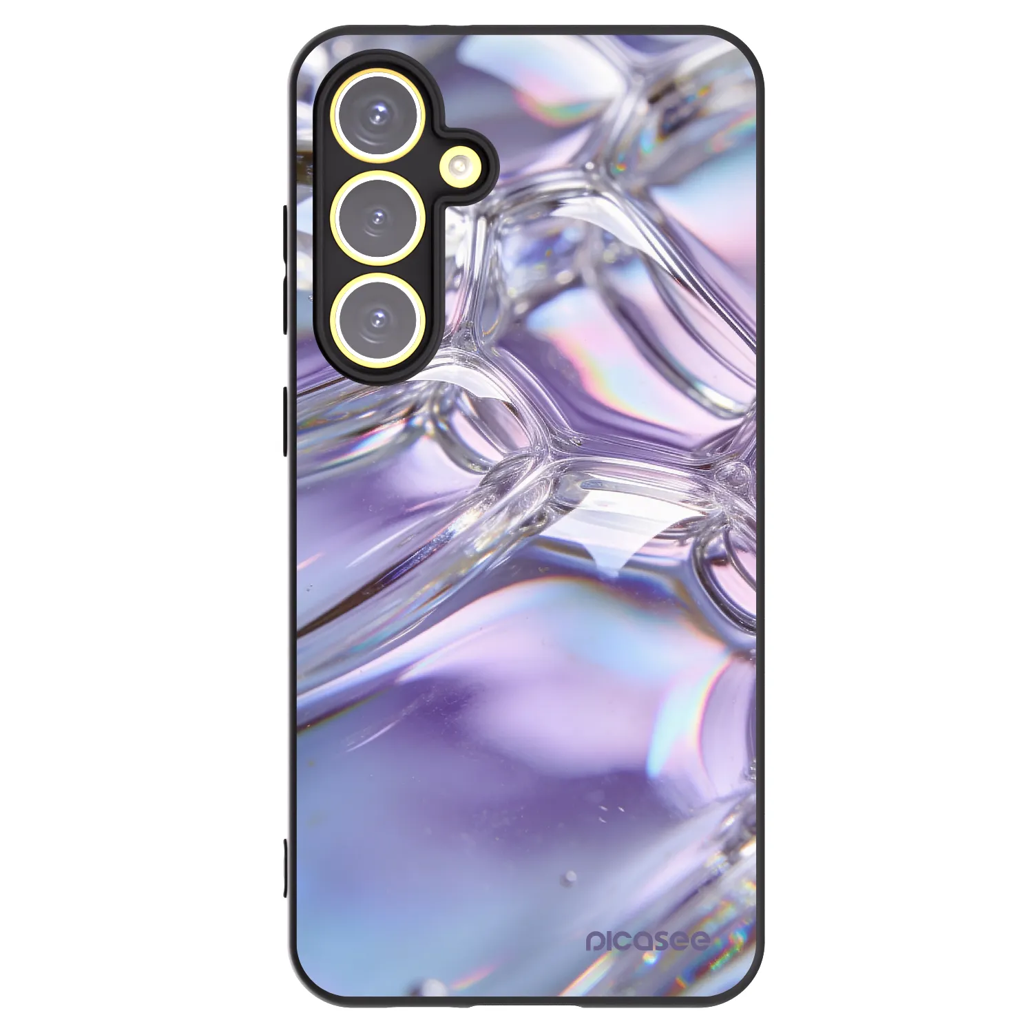 Picasee silikónový čierny obal pre Samsung Galaxy S24 FE S721B - Iridescent bubbles