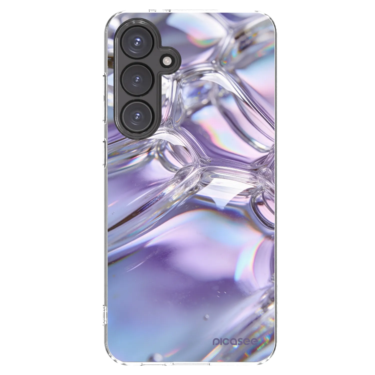 Picasee silikónový prehľadný obal pre Samsung Galaxy S24 FE S721B - Iridescent bubbles