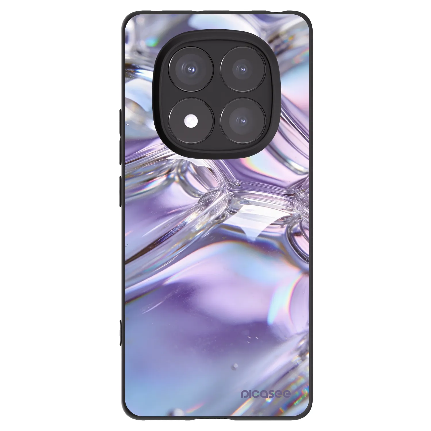Picasee silikónový čierny obal pre Xiaomi Redmi Note 14 Pro 5G - Iridescent bubbles