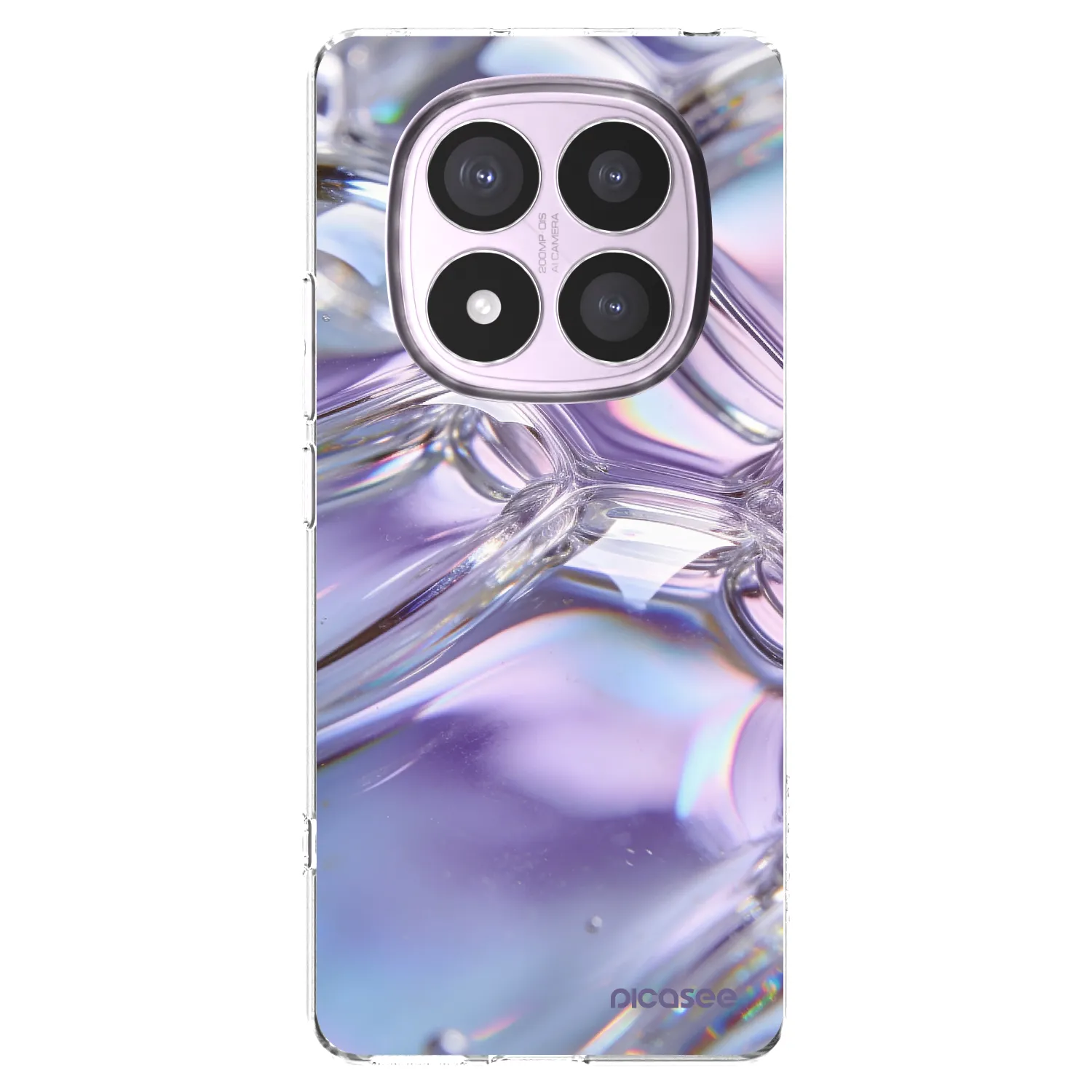 Picasee silikónový prehľadný obal pre Xiaomi Redmi Note 14 Pro 5G - Iridescent bubbles
