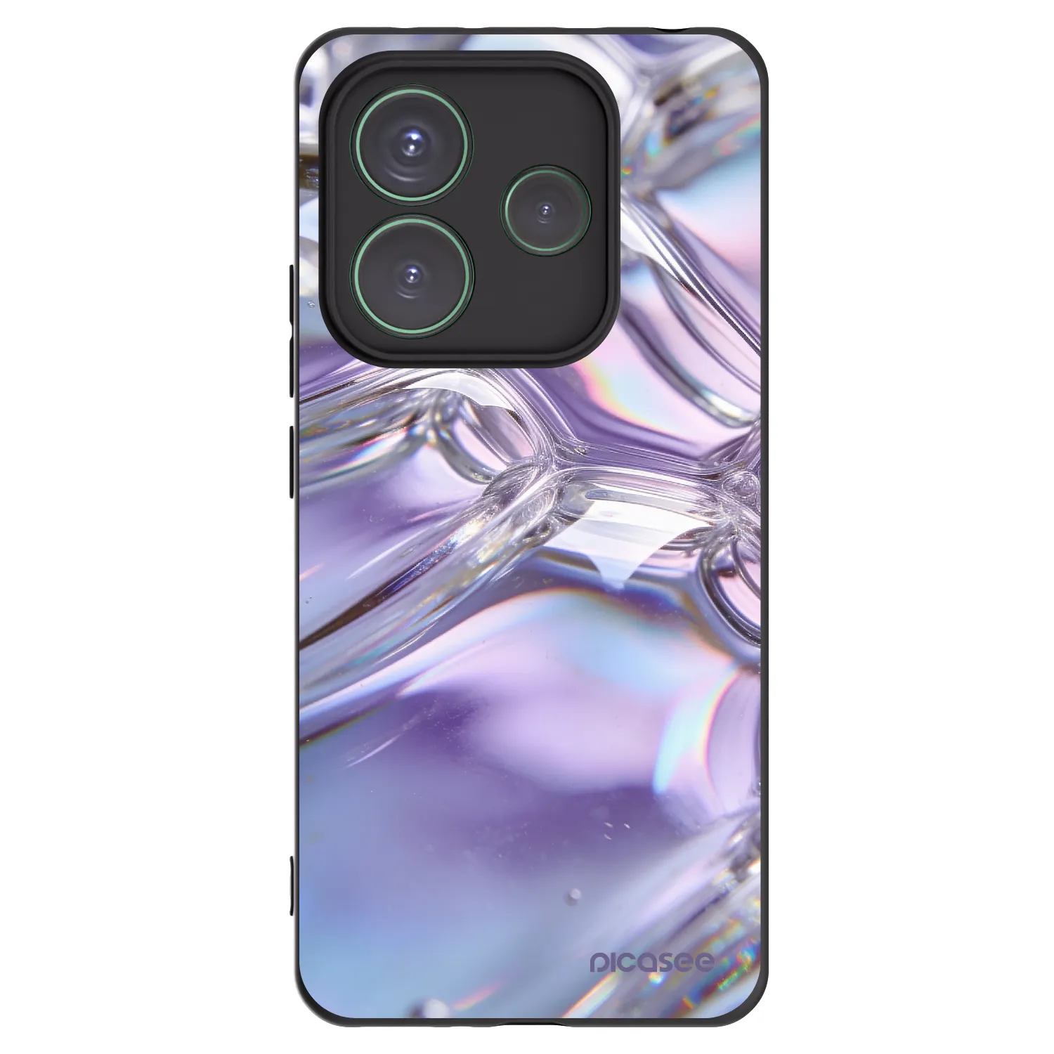 Picasee silikónový čierny obal pre Xiaomi Redmi Note 14 5G - Iridescent bubbles