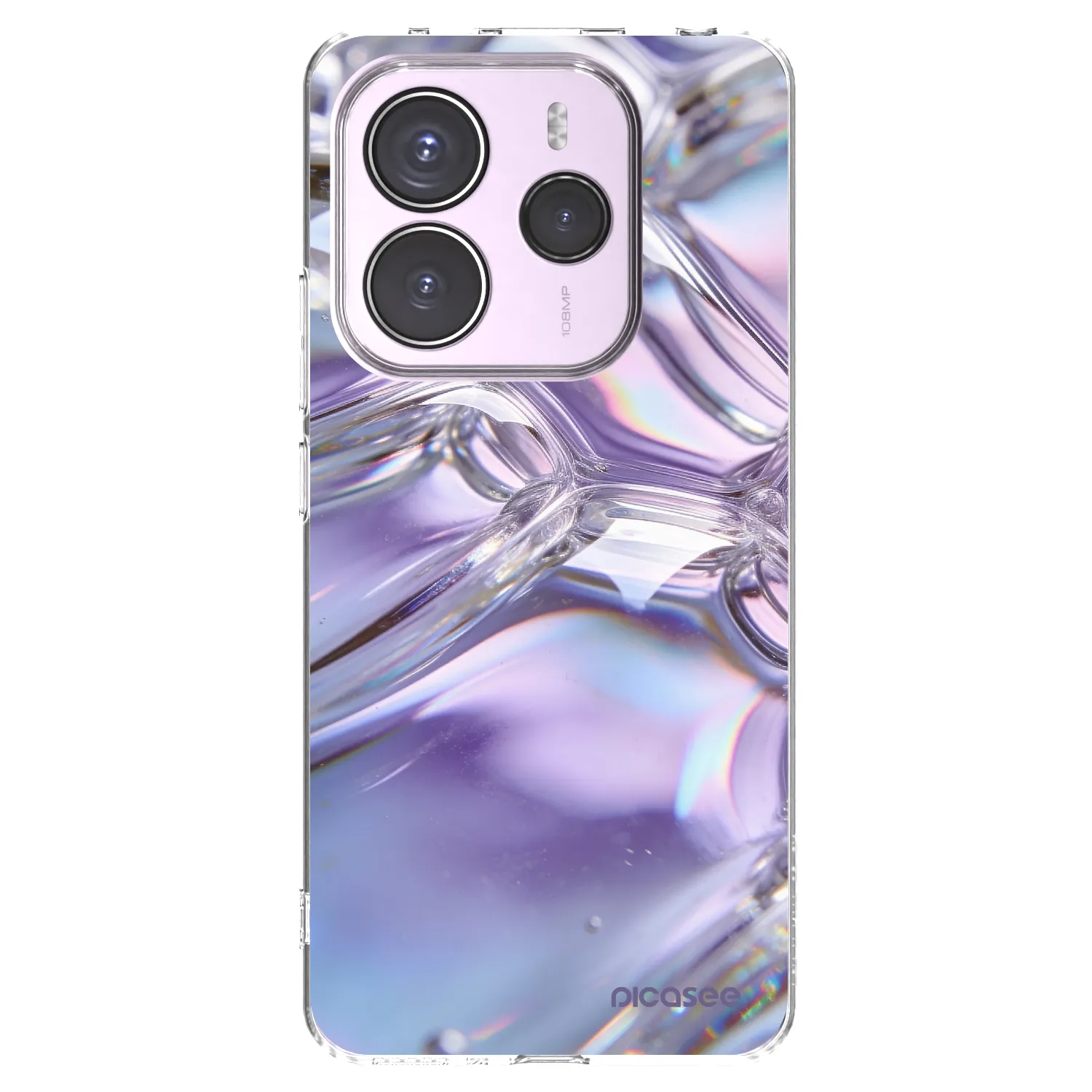 Picasee silikónový prehľadný obal pre Xiaomi Redmi Note 14 5G - Iridescent bubbles
