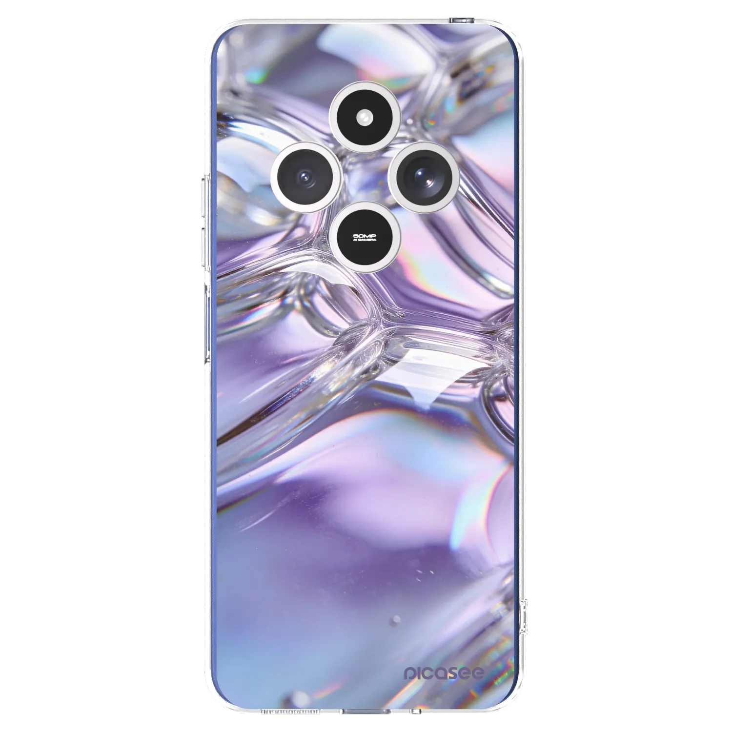 Picasee silikónový prehľadný obal pre Xiaomi Redmi 14C - Iridescent bubbles