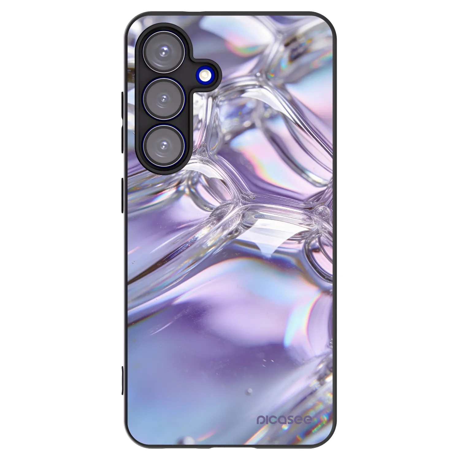 Picasee silikónový čierny obal pre Samsung Galaxy S25 5G - Iridescent bubbles