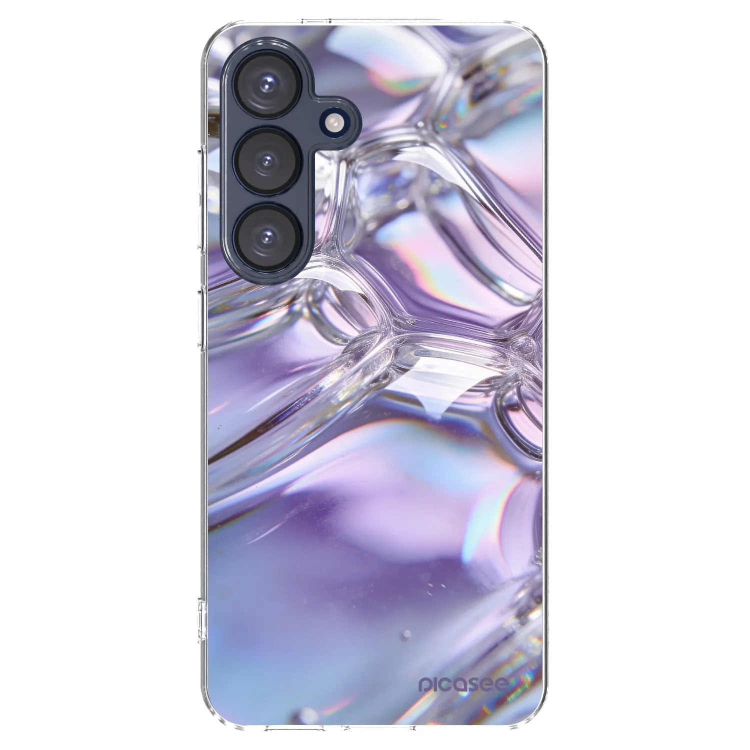 Picasee silikónový prehľadný obal pre Samsung Galaxy S25 5G - Iridescent bubbles