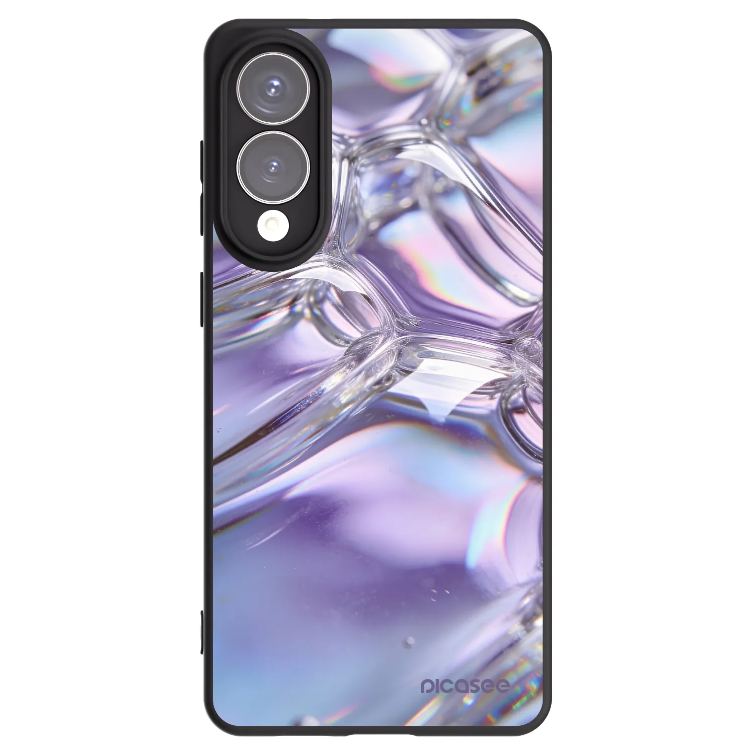 Picasee silikónový čierny obal pre Samsung Galaxy S25 Edge 5G - Iridescent bubbles