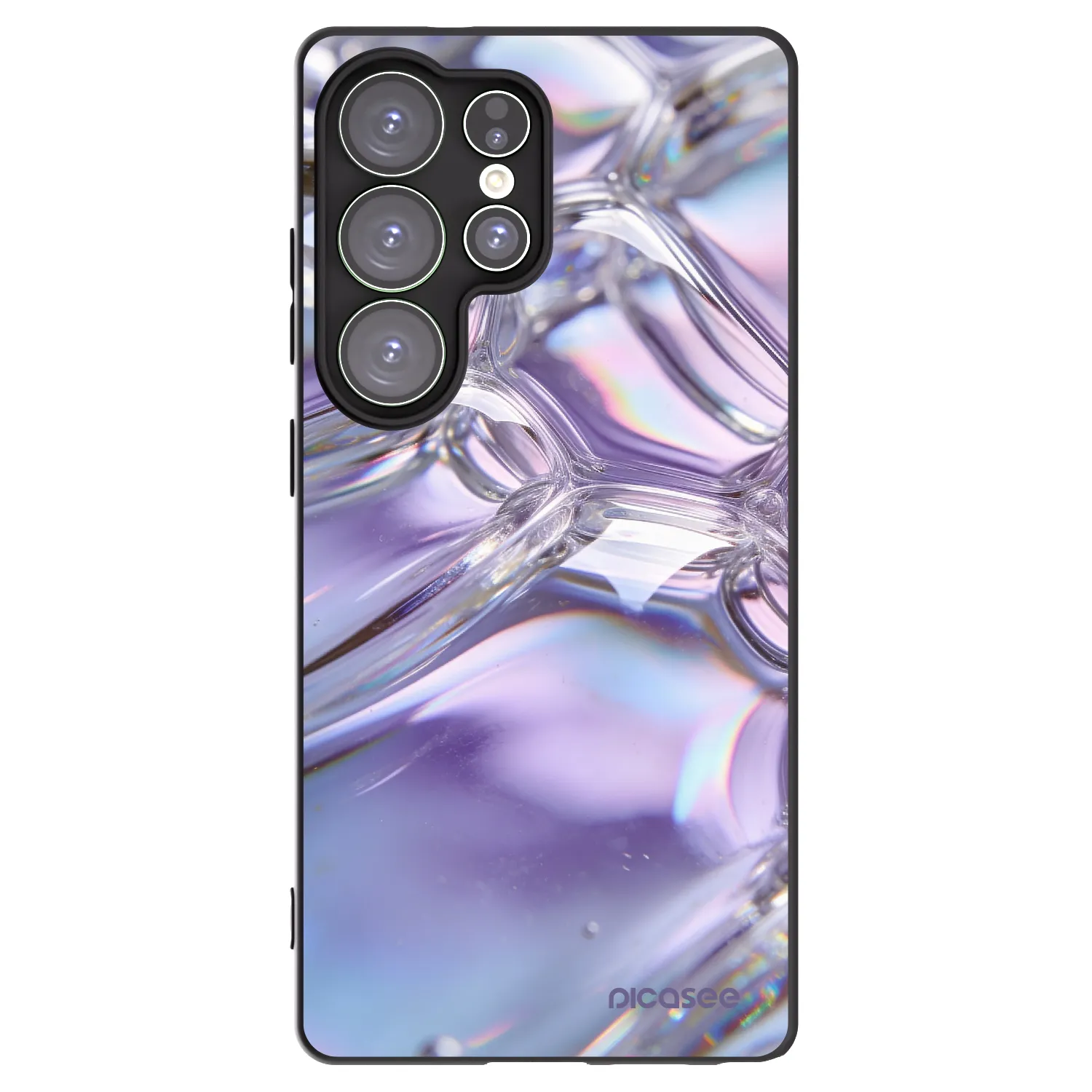 Picasee silikónový čierny obal pre Samsung Galaxy S25 Ultra 5G - Iridescent bubbles
