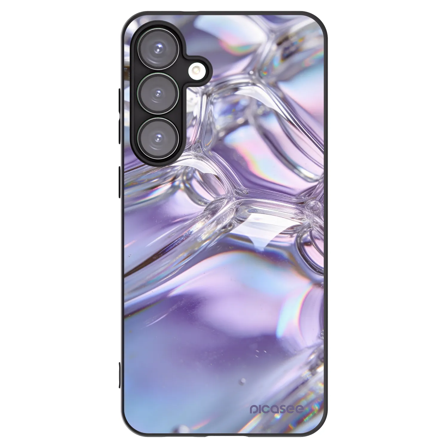 Picasee silikónový čierny obal pre Samsung Galaxy S25+ 5G - Iridescent bubbles