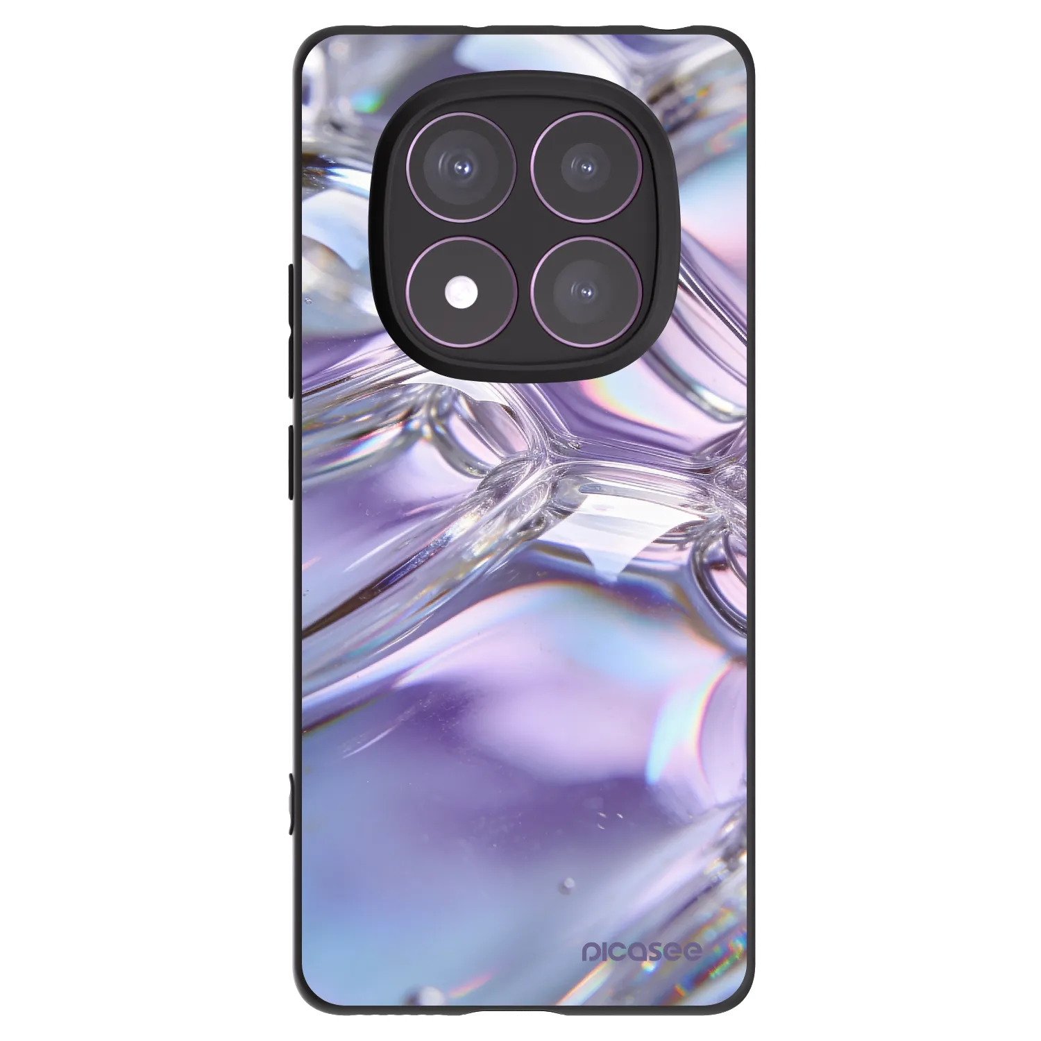Picasee silikónový čierny obal pre Xiaomi Redmi Note 14 Pro 4G - Iridescent bubbles