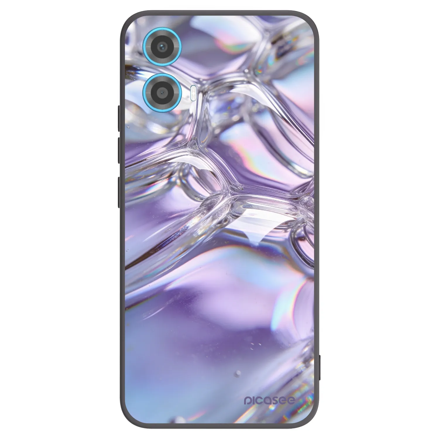 Picasee silikónový čierny obal pre Motorola Moto G34 5G - Iridescent bubbles