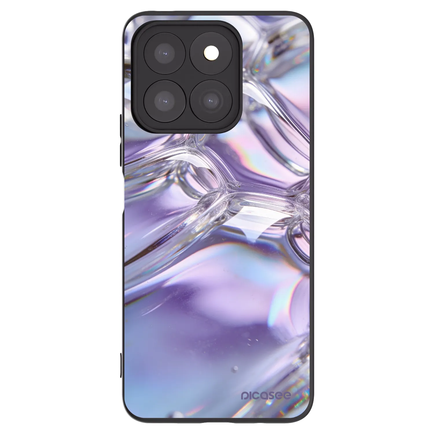 Picasee silikónový čierny obal pre Honor X8c - Iridescent bubbles
