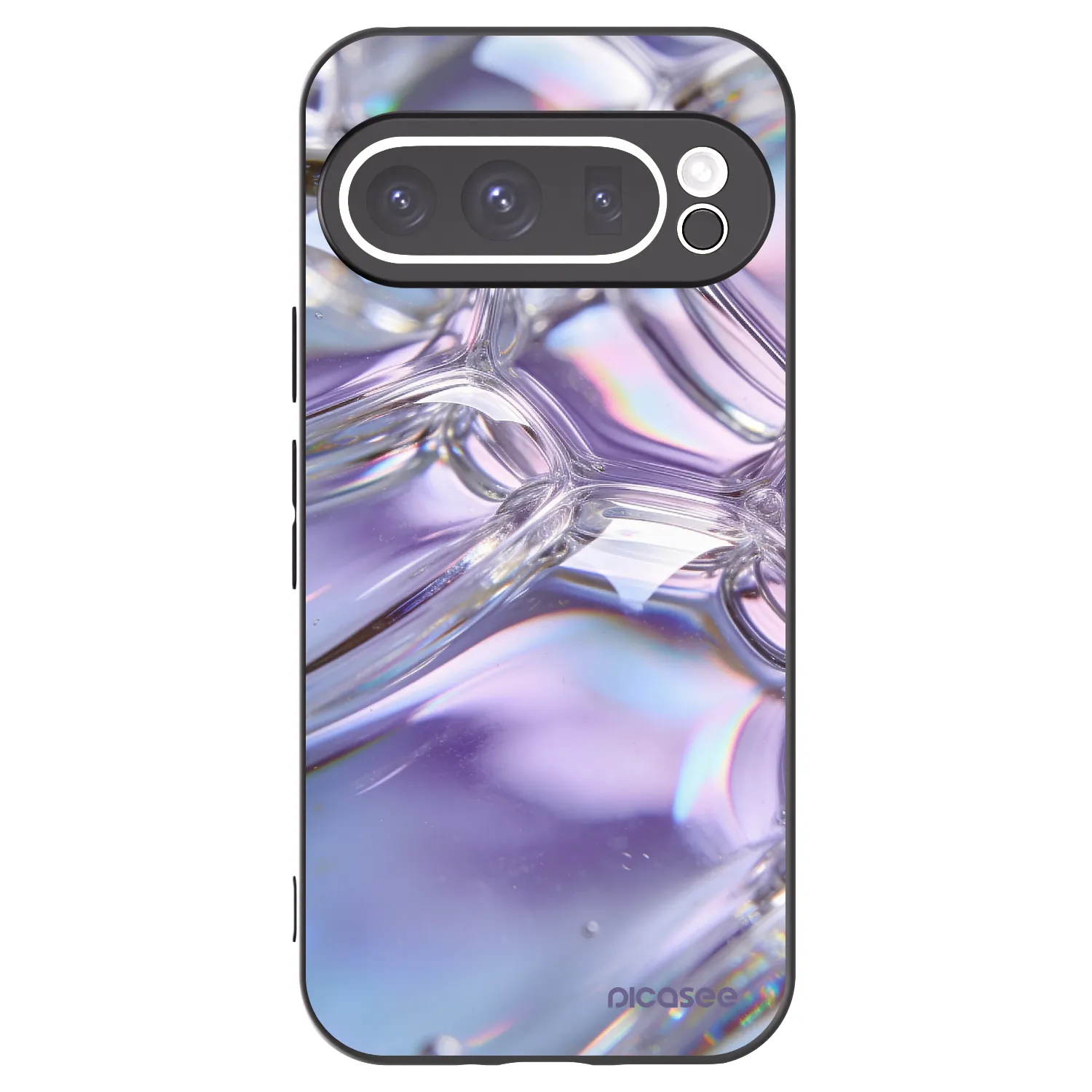 Picasee silikónový čierny obal pre Google Pixel 9 Pro - Iridescent bubbles
