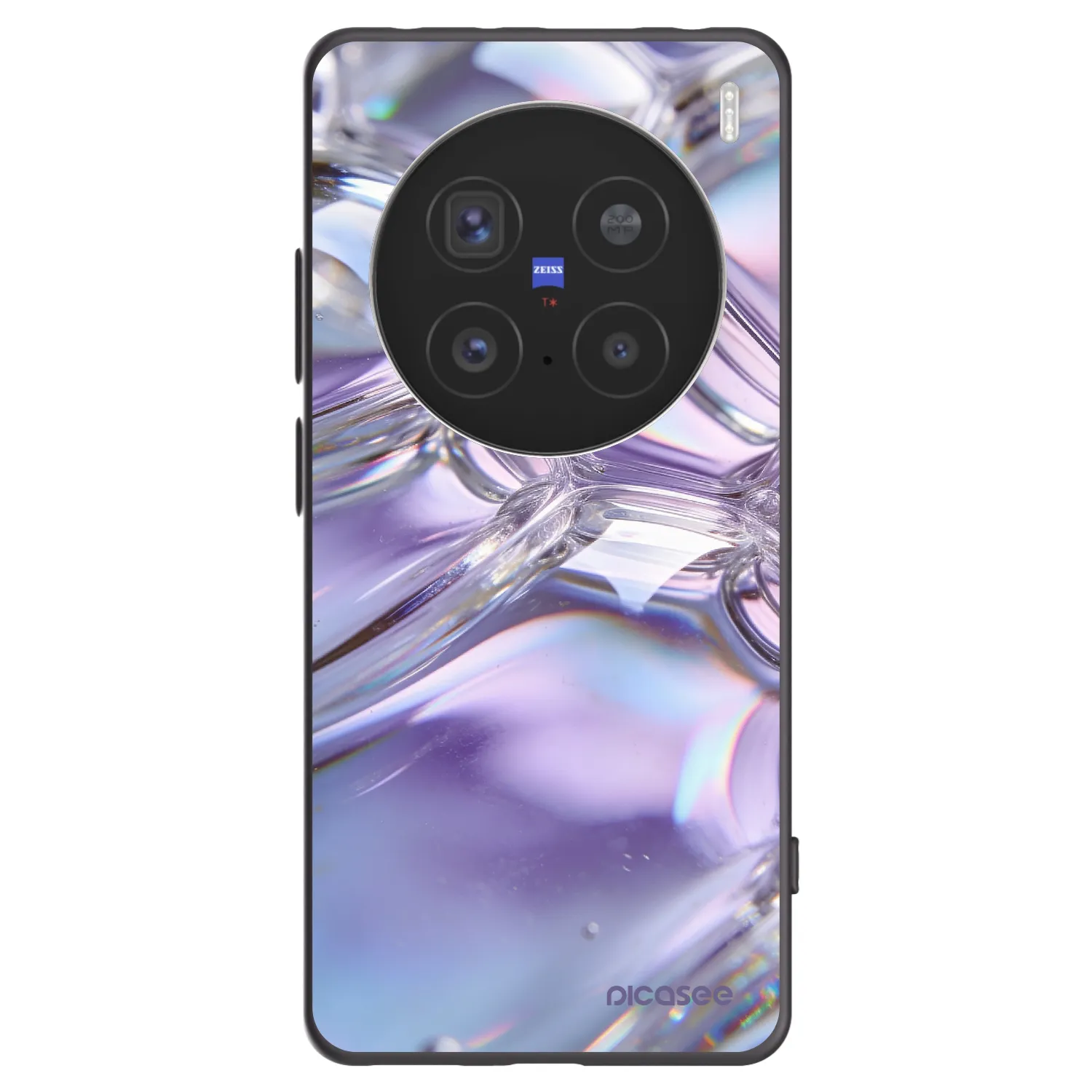 Picasee silikónový čierny obal pre Vivo X200 Pro - Iridescent bubbles