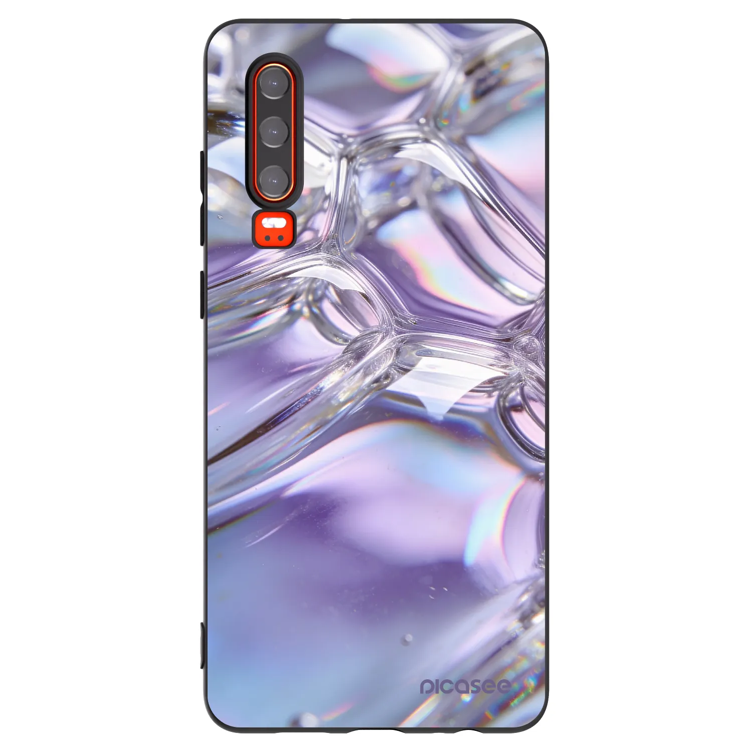 Picasee silikónový čierny obal pre Huawei P30 - Iridescent bubbles