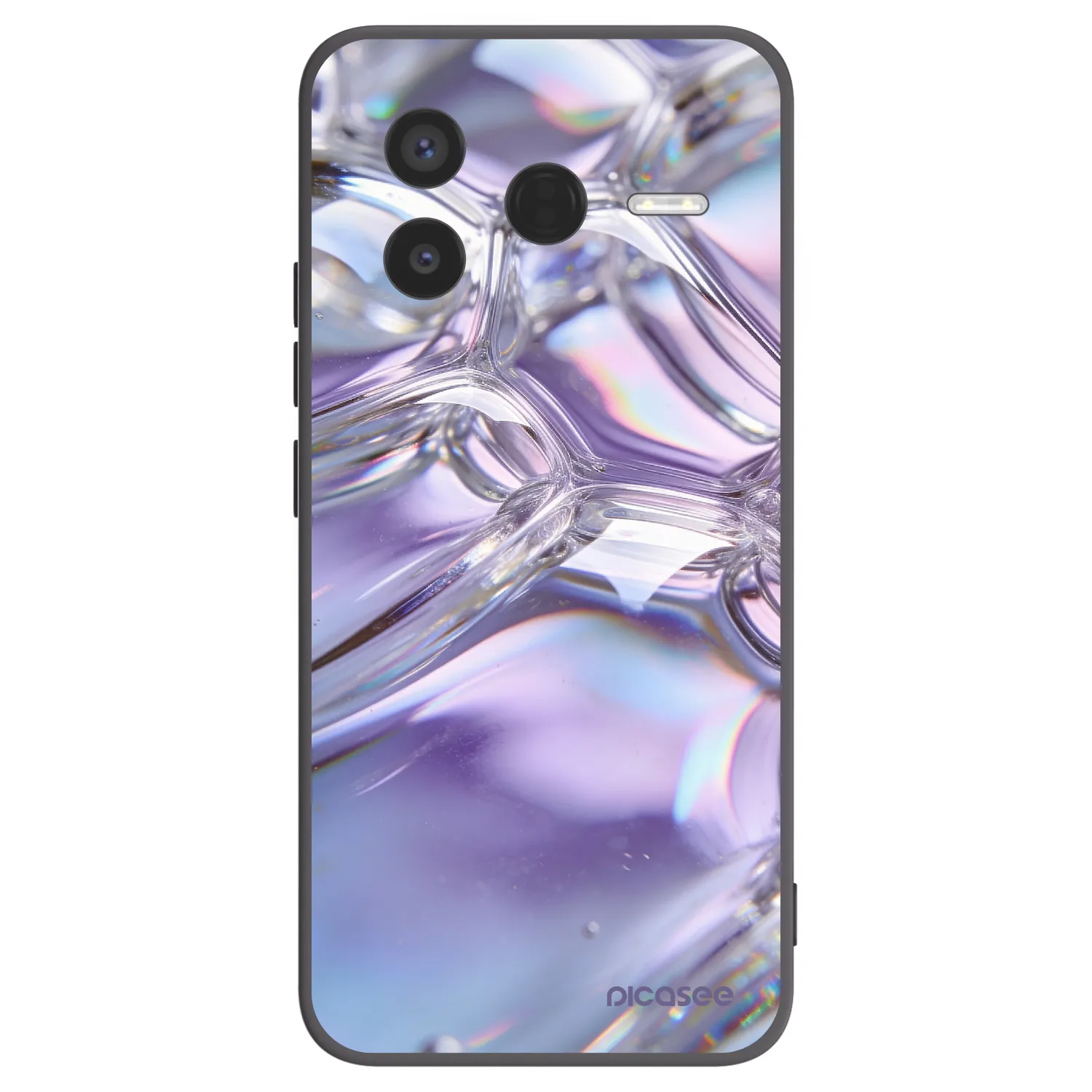 Picasee silikónový čierny obal pre Xiaomi Poco F7 Pro 5G - Iridescent bubbles