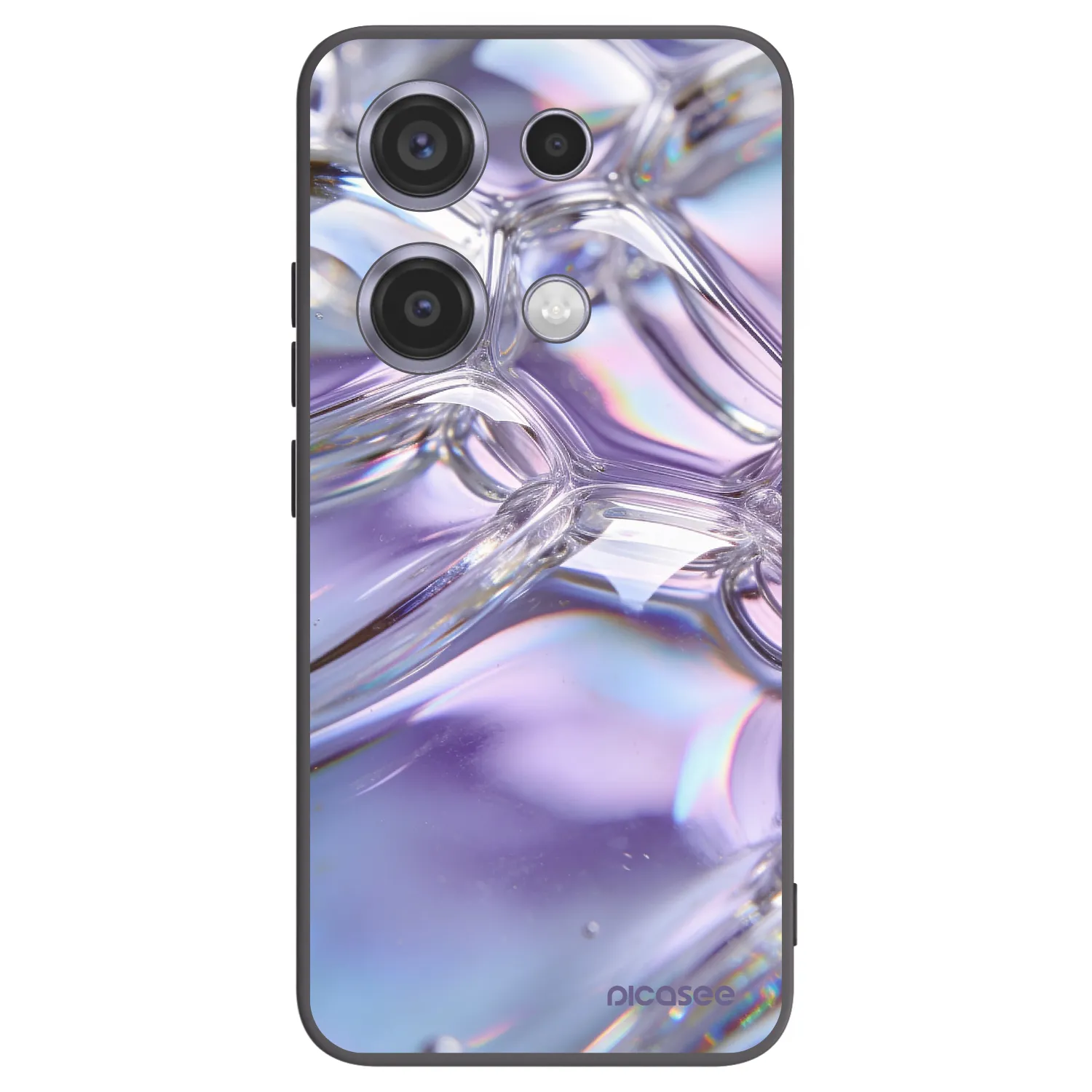 Picasee silikónový čierny obal pre Xiaomi Redmi Note 14S - Iridescent bubbles