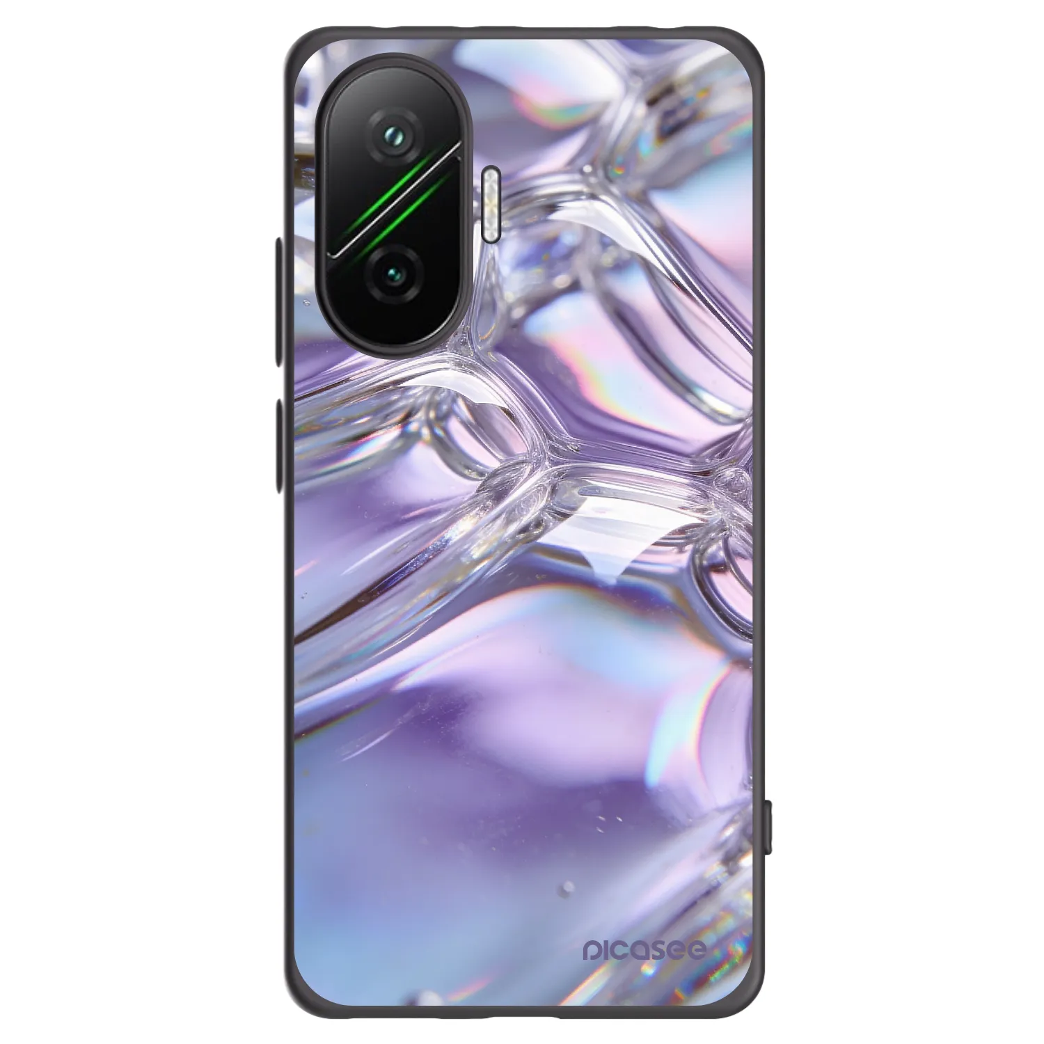 Picasee silikónový čierny obal pre Xiaomi Poco F7 5G - Iridescent bubbles