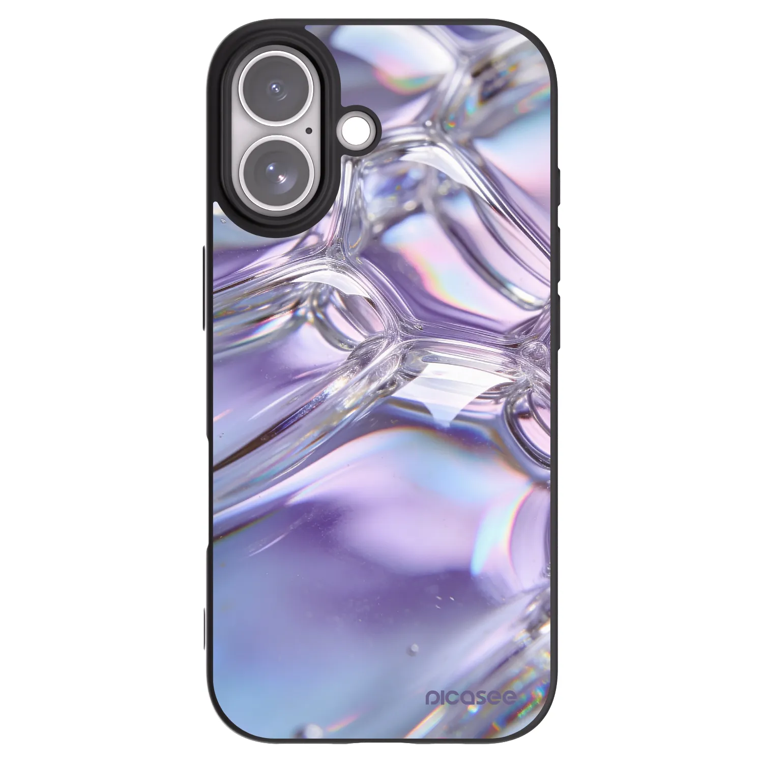 Picasee silikónový čierny obal pre Apple iPhone 17 - Iridescent bubbles