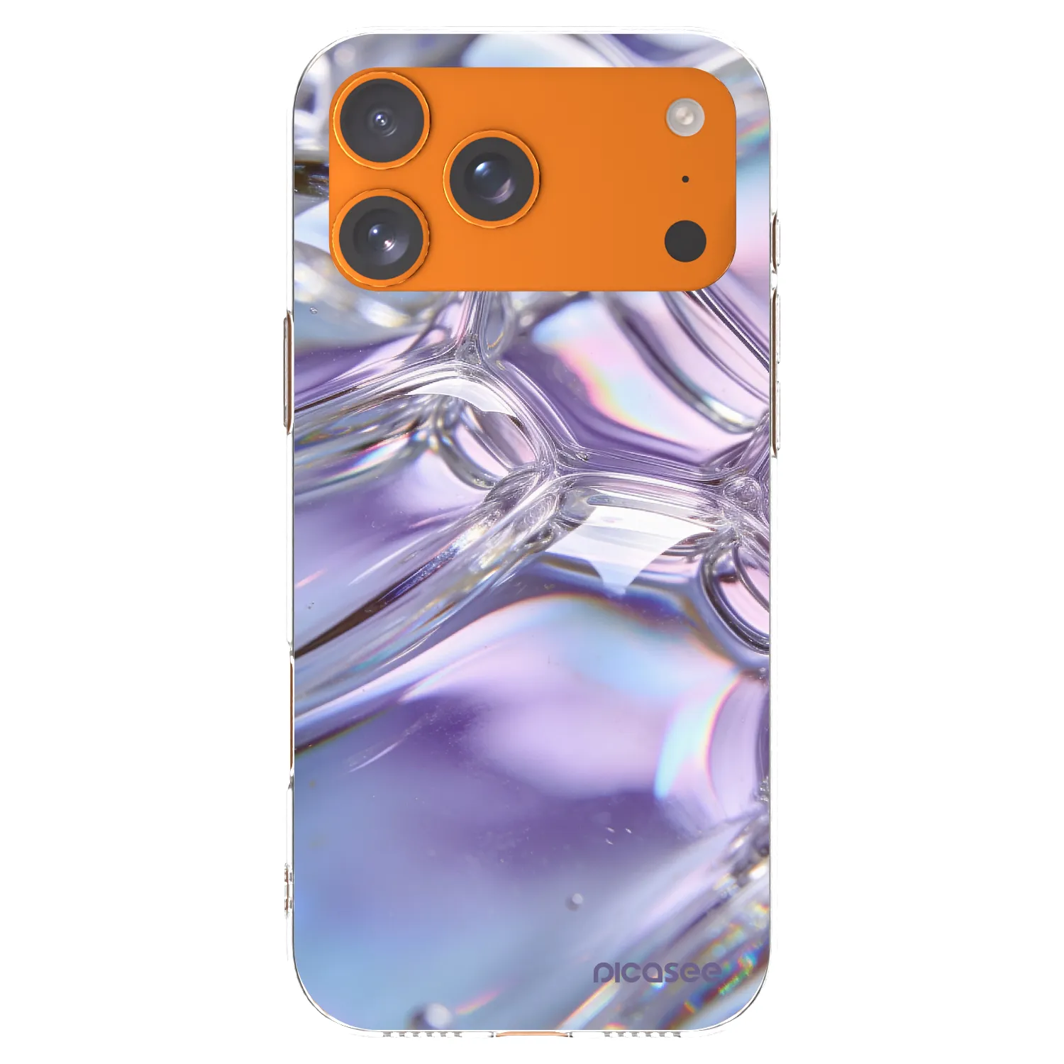 Picasee silikónový prehľadný obal pre Apple iPhone 17 Pro Max - Iridescent bubbles