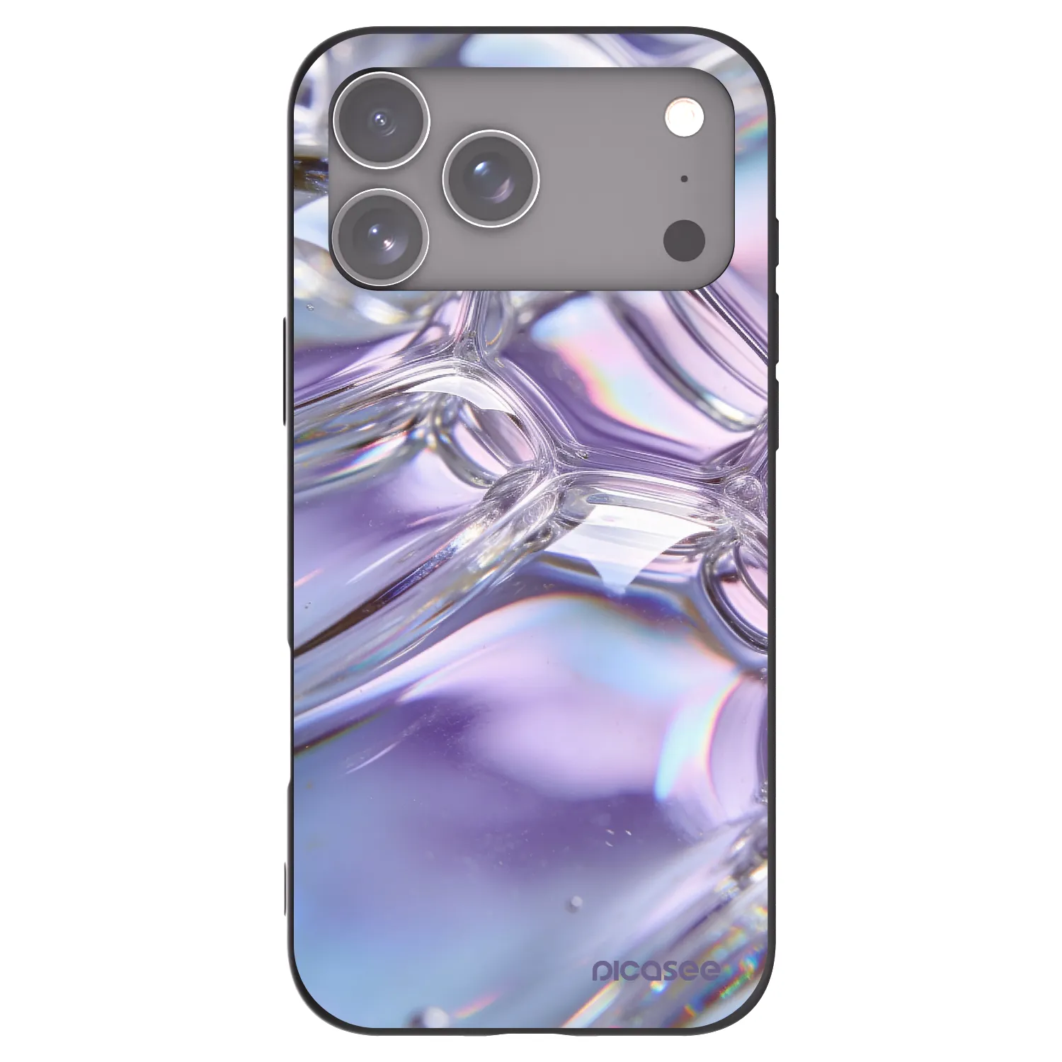 Picasee silikónový čierny obal pre Apple iPhone 17 Pro Max - Iridescent bubbles