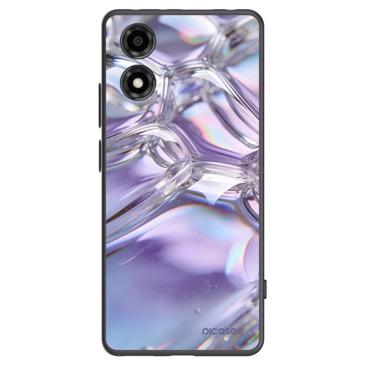 Picasee silikónový čierny obal pre Motorola Moto E14 - Iridescent bubbles