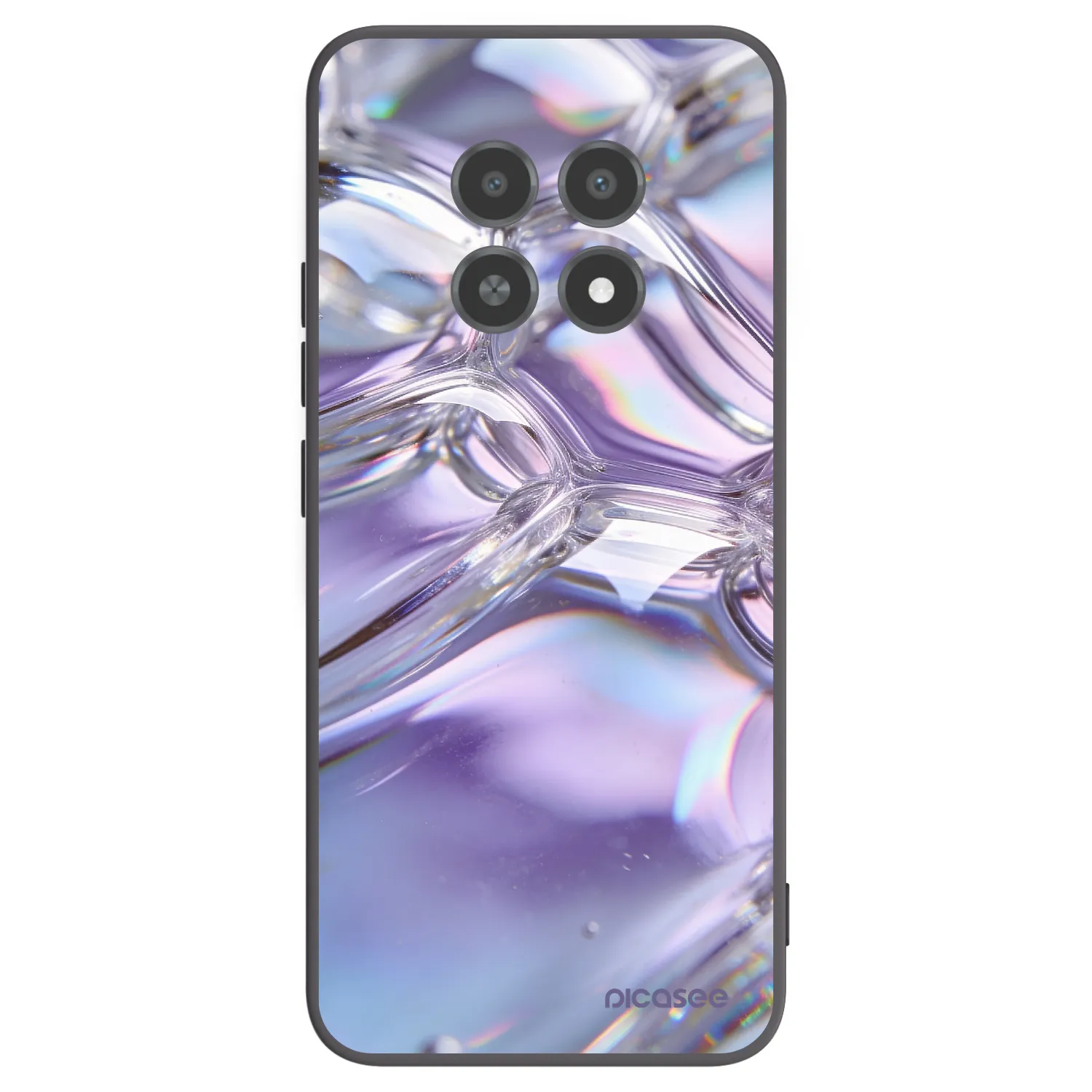 Picasee silikónový čierny obal pre Realme 12X - Iridescent bubbles