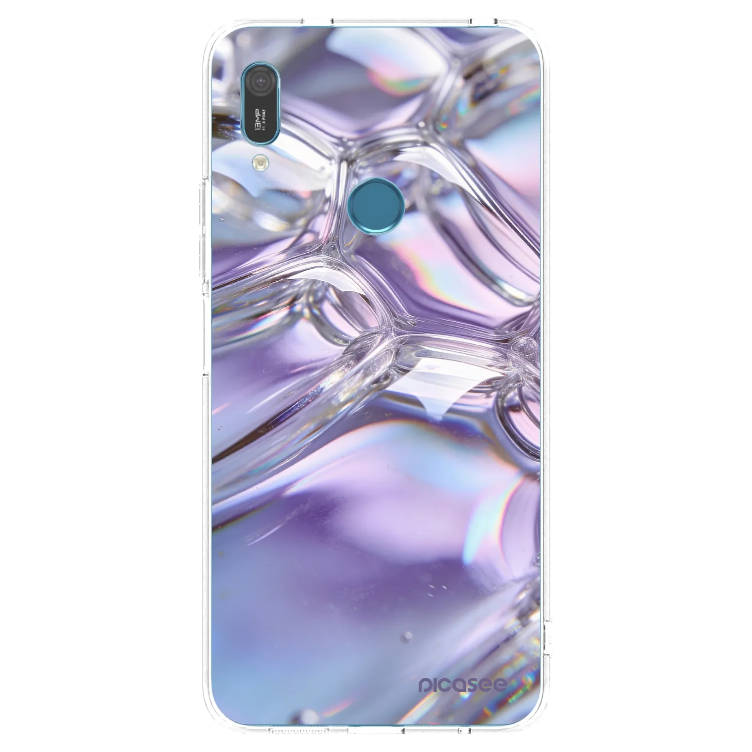 Picasee silikónový prehľadný obal pre Huawei Y6 2019 - Iridescent bubbles