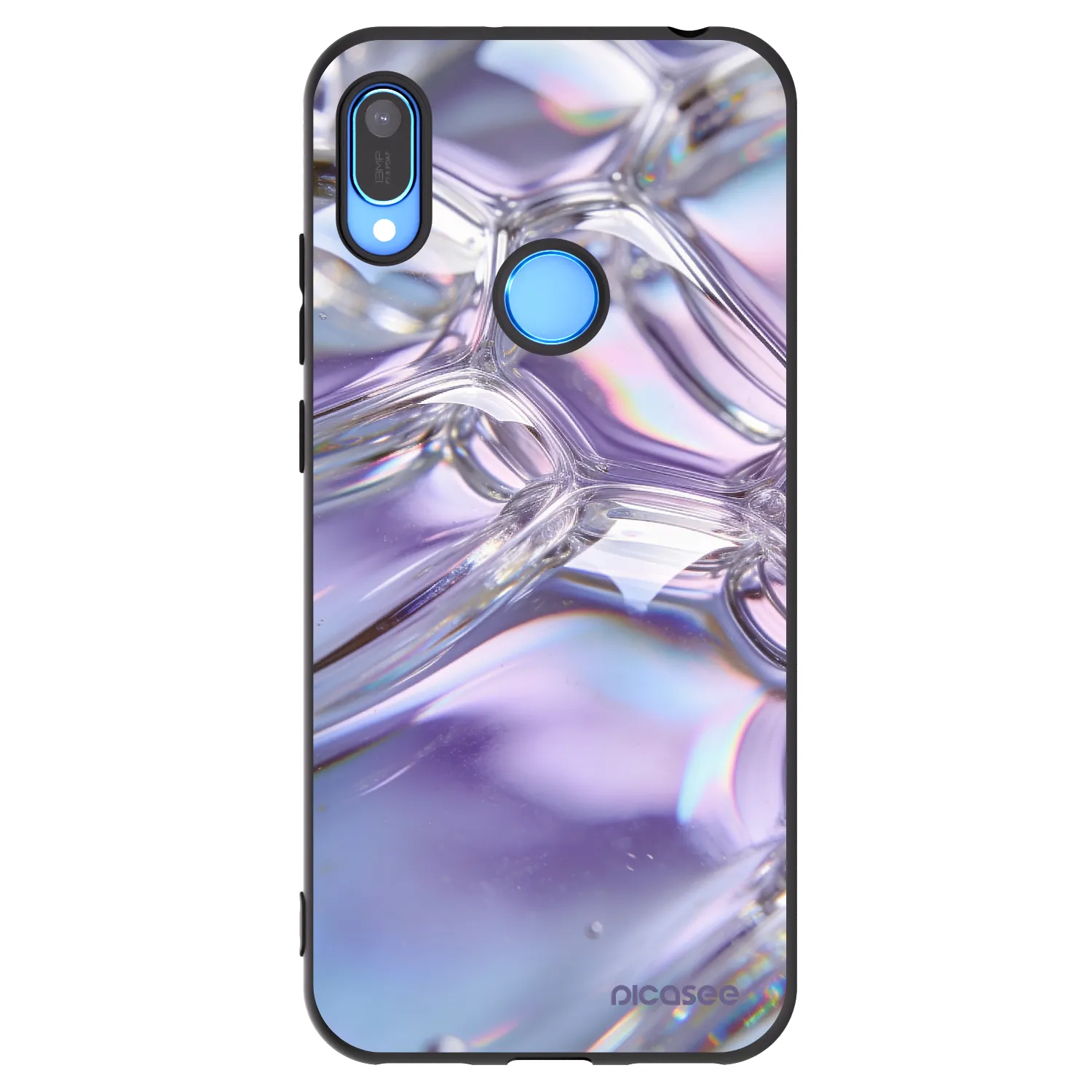 Picasee silikónový čierny obal pre Huawei Y6 2019 - Iridescent bubbles