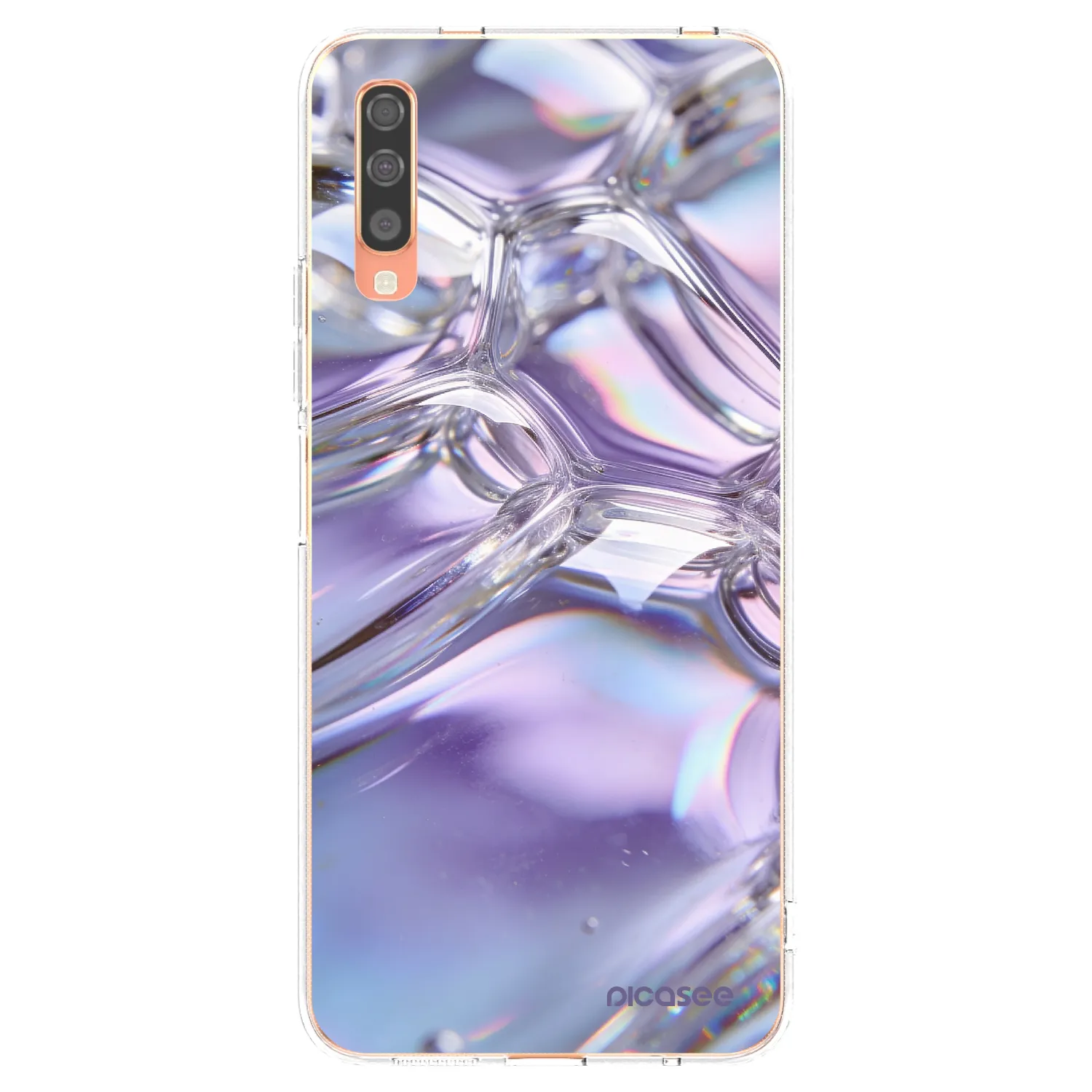 Picasee silikónový prehľadný obal pre Samsung Galaxy A70 A705F - Iridescent bubbles