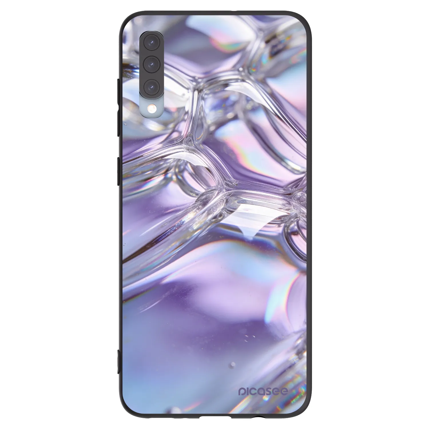 Picasee silikónový čierny obal pre Samsung Galaxy A70 A705F - Iridescent bubbles