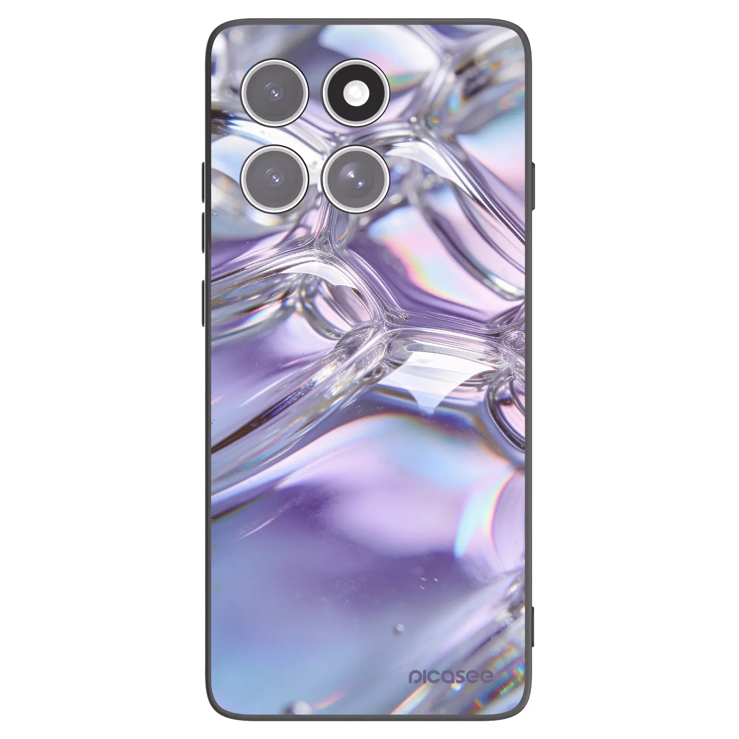 Picasee silikónový čierny obal pre Motorola Edge 60 Pro - Iridescent bubbles