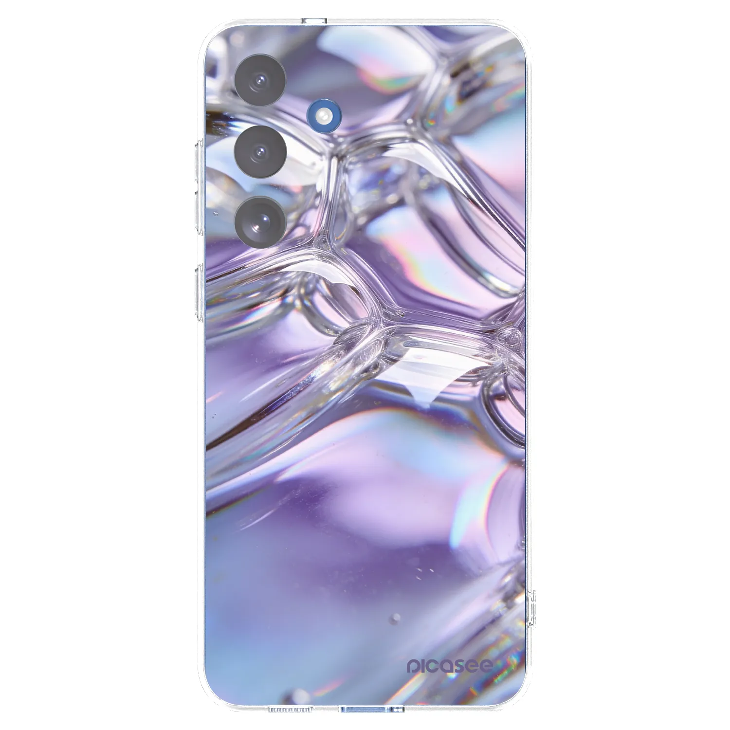 Picasee silikónový prehľadný obal pre Samsung Galaxy S25 FE 5G - Iridescent bubbles