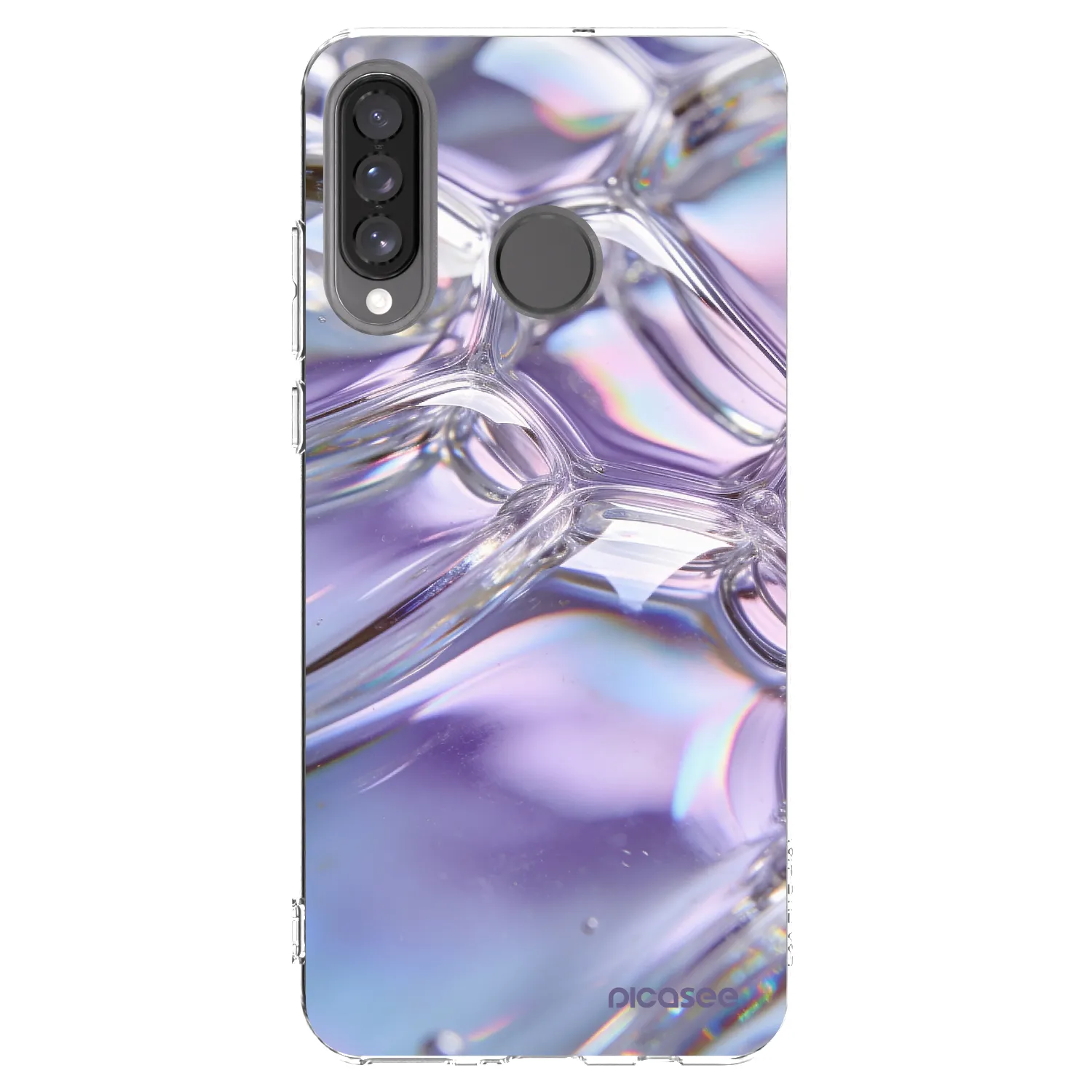 Picasee silikónový prehľadný obal pre Huawei P30 Lite - Iridescent bubbles