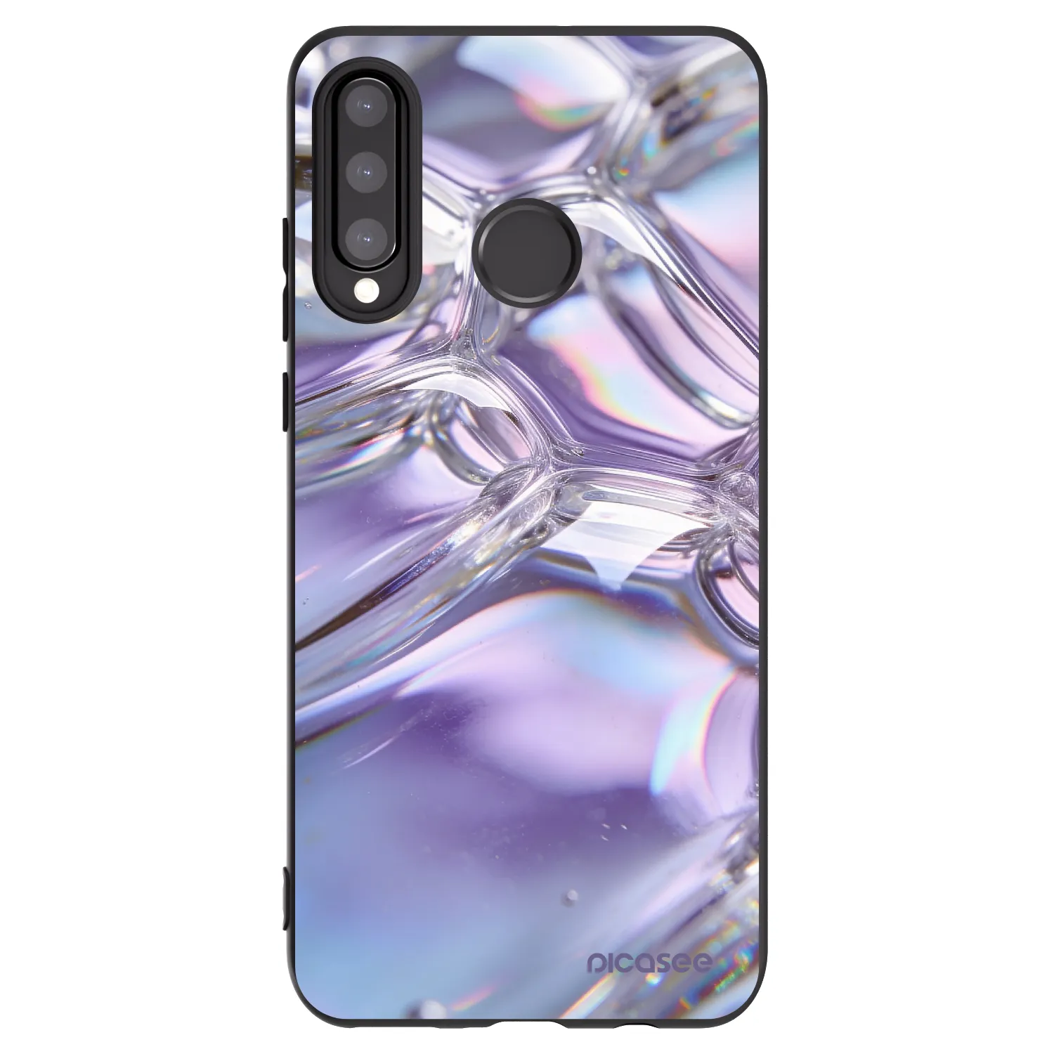 Picasee silikónový čierny obal pre Huawei P30 Lite - Iridescent bubbles