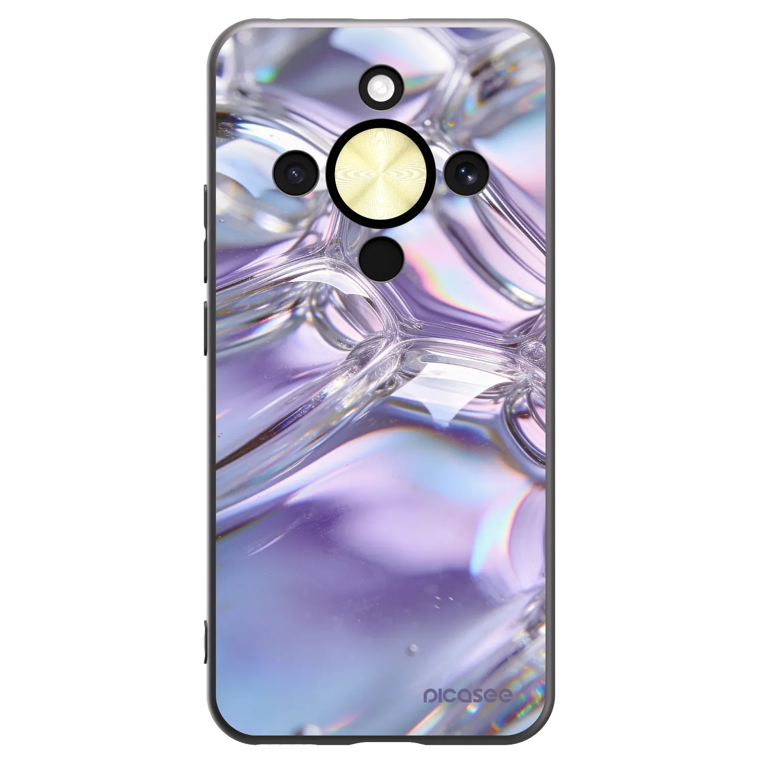 Picasee silikónový čierny obal pre Honor Magic8 Lite 5G - Iridescent bubbles